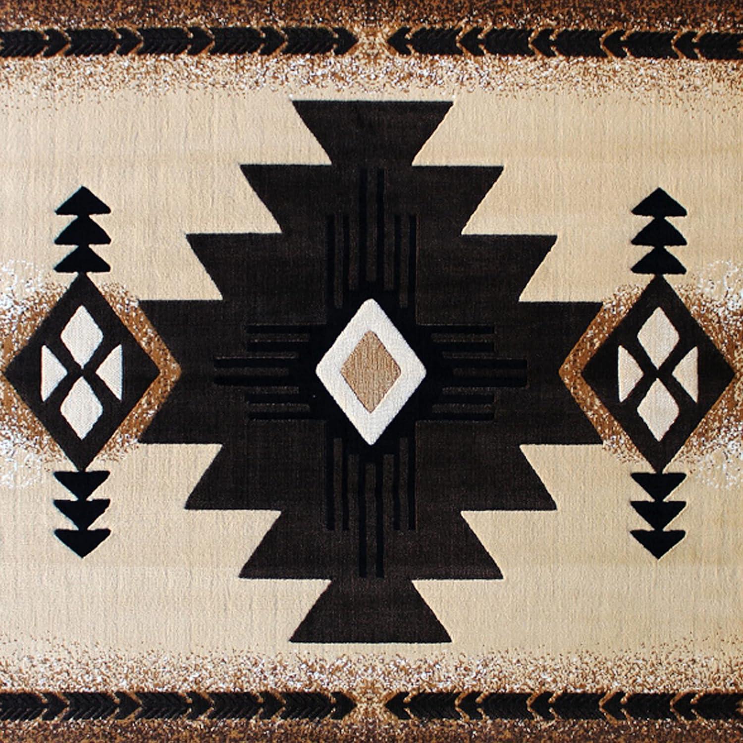 Flash Furniture Mohave Rectangular Southwestern Black, Beige, Brown Area Rug, 5' x 7'