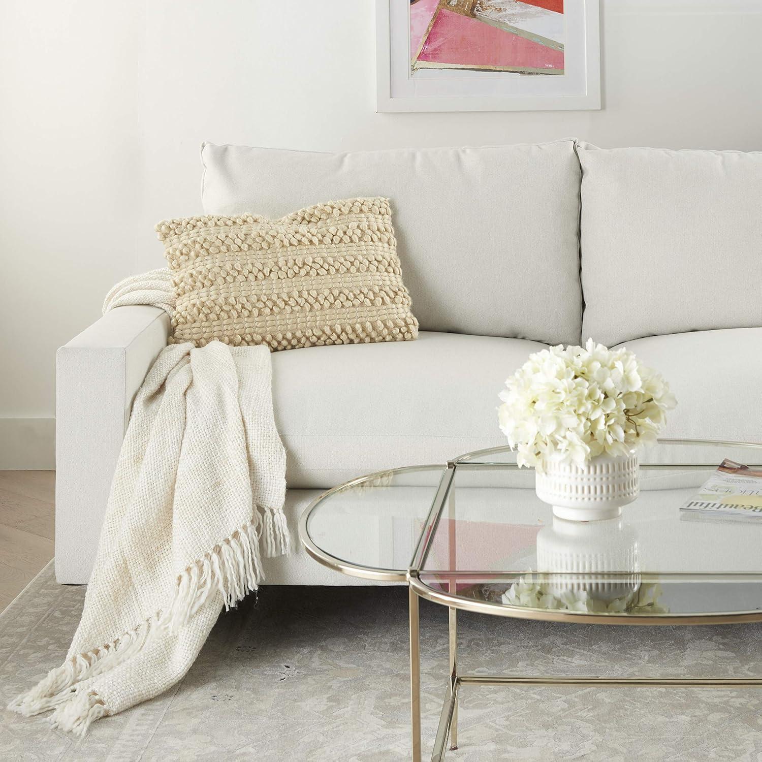 Mina Victory Striped Throw Pillow With Texture