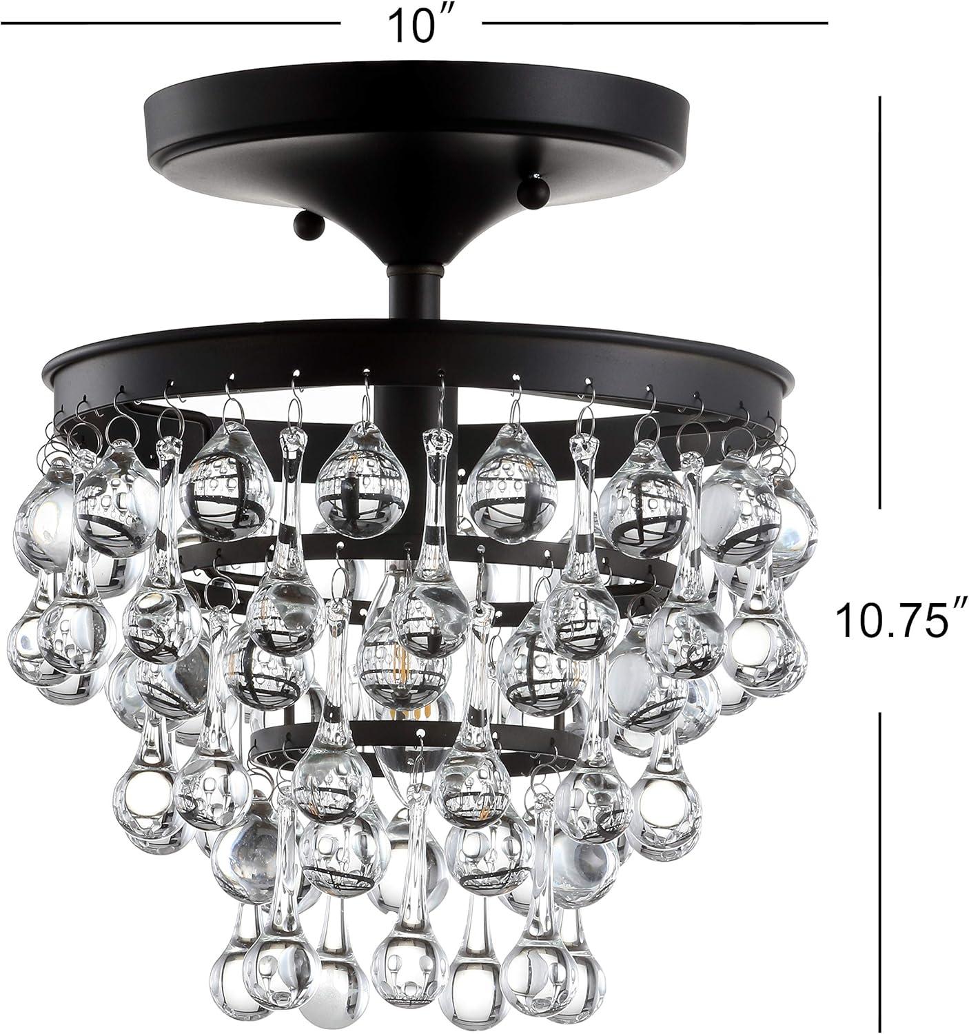 JONATHAN Y Toronto Metal/Crystal LED Flush Mount