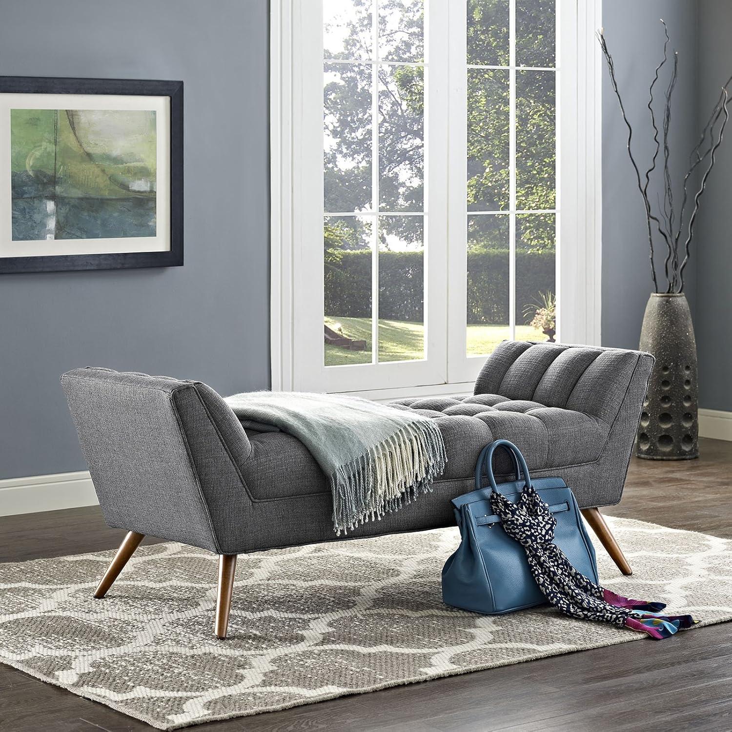 Ergode Response Medium Upholstered Fabric Bench - Gray