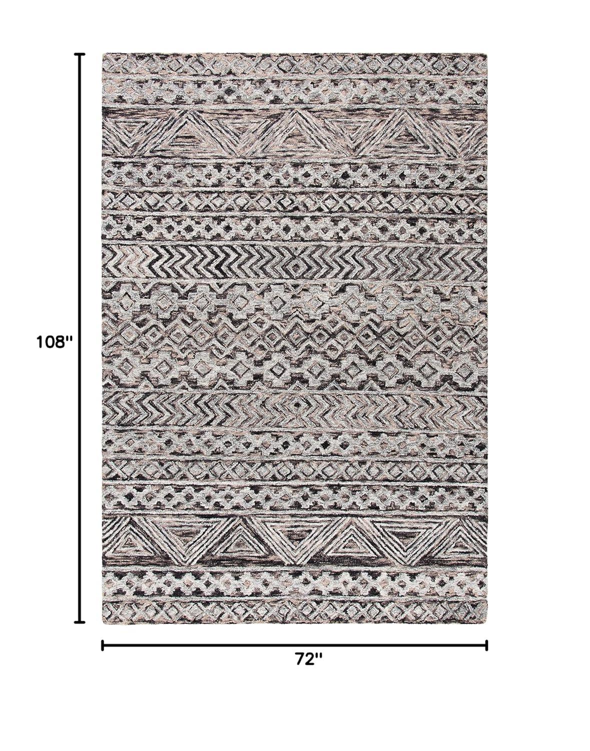Abstract ABT252 Handmade Indoor Area Rug - Grey/Brown - 6'x9' - Safavieh