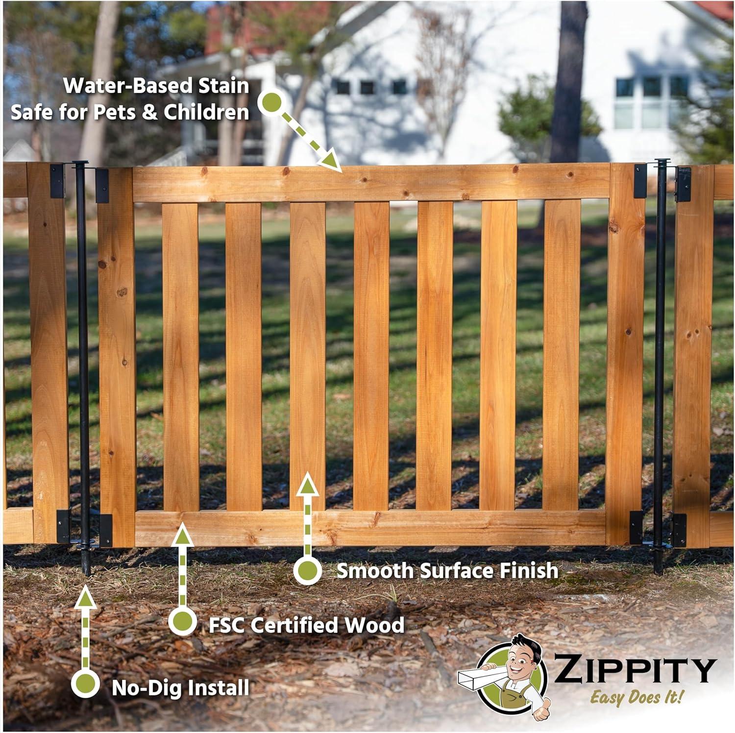 Zippity Outdoor Products ZP19075 Newberry Wood Fence 48” W x 32” H (2 Fence Panels)