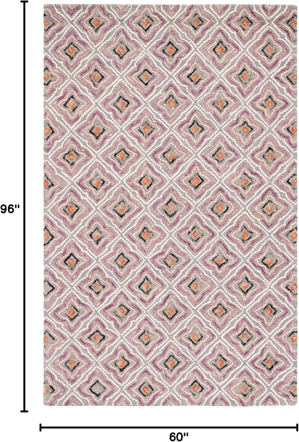 Trace TRC512 Hand Tufted Area Rug - Plum/Grey - 5'x8' - Safavieh.