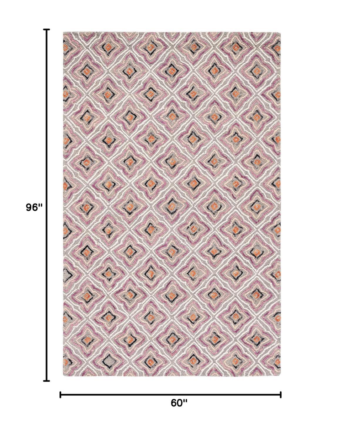 Trace TRC512 Hand Tufted Area Rug - Plum/Grey - 5'x8' - Safavieh.