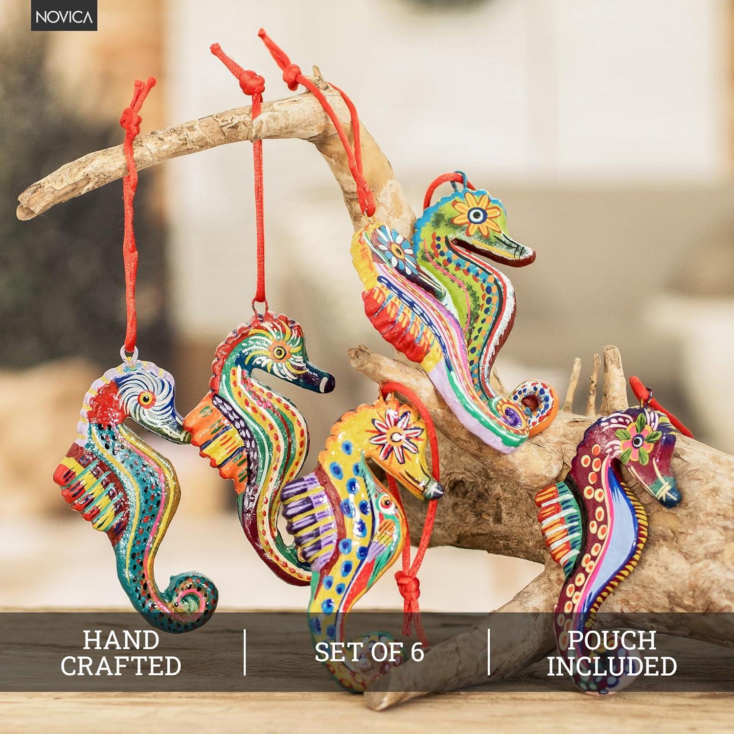 Ceramic Animals Hanging Figurine Ornament (Set of 6)