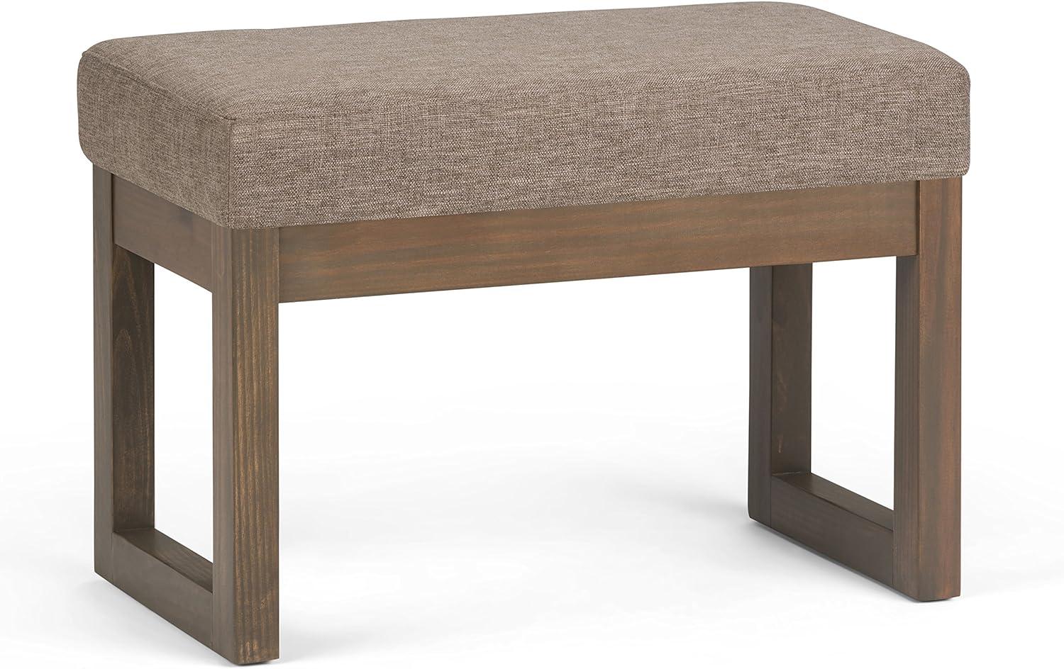 Driftwood Modern Entryway Foam-Padded Wood Bench Ottoman