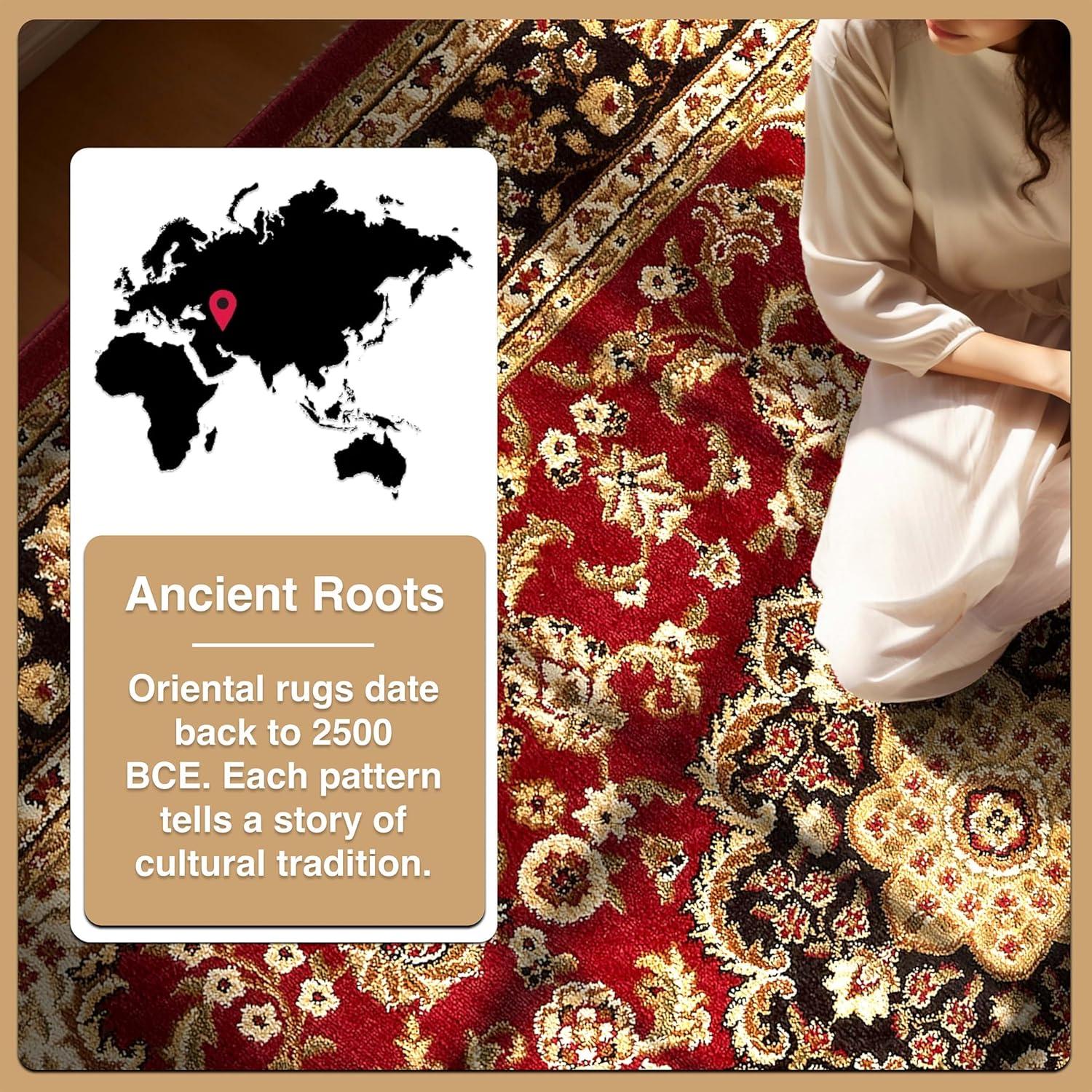 Noble Medallion Red Persian Floral Oriental Formal Traditional Rug 2x7 ( 2'3" x 7'3" Runner ) Easy to Clean Stain Fade Resistant Shed Free Modern Contemporary Transitional Soft Living Dining