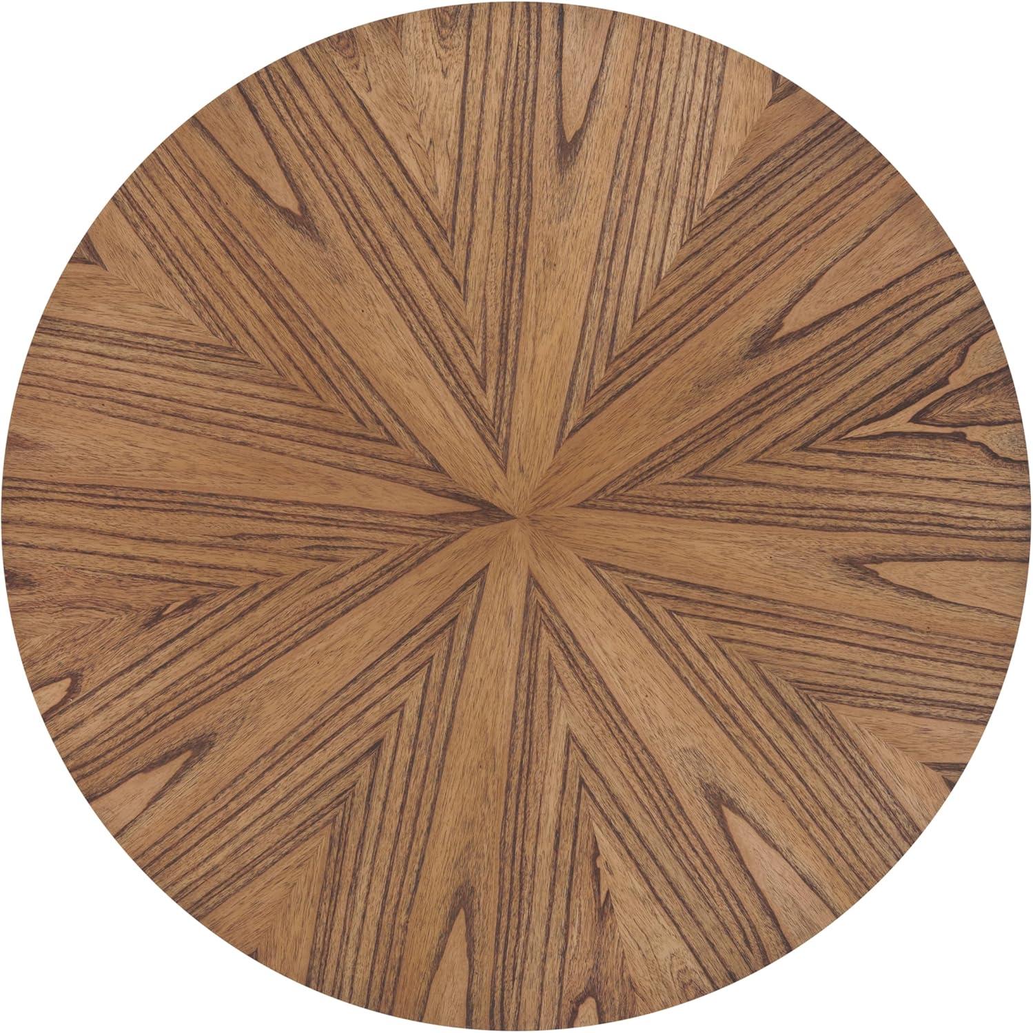 Martin Svensson Home LAX Round Wood Coffee Table in Warm Nutmeg Brown