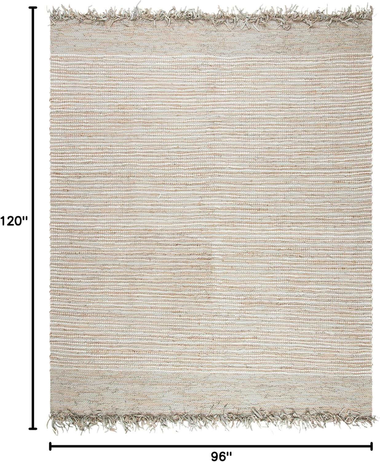 Vintage Leather VTL373 Hand Woven Indoor Area Rug - Beige/Multi - 8'x10' - Safavieh.