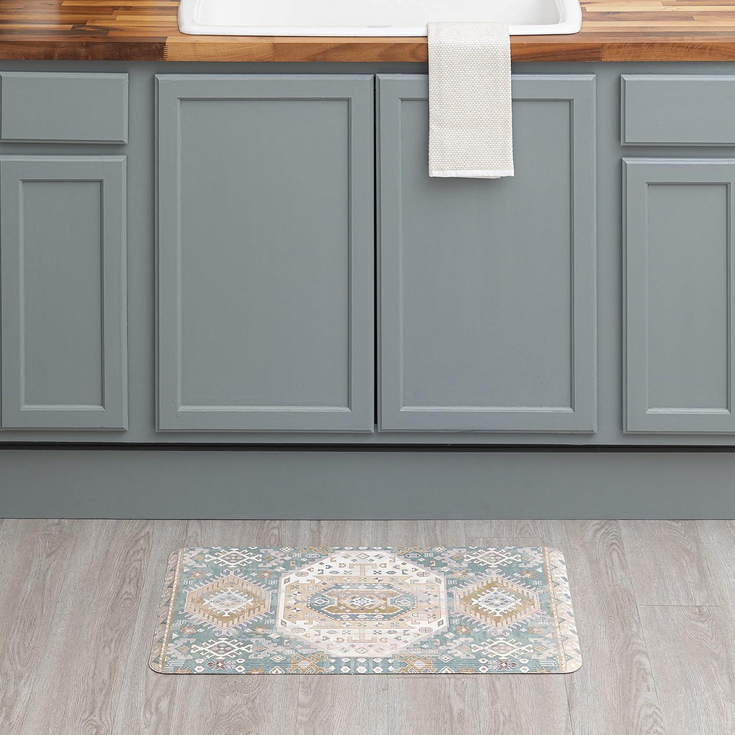 Southwestern Mint Green Anti-Fatigue Kitchen Mat 30" x 18"