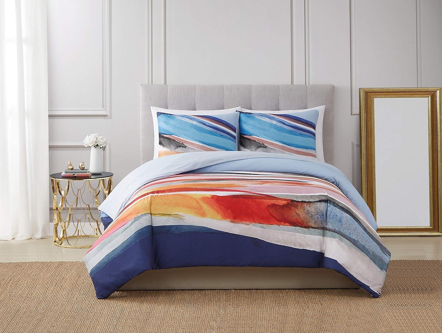 Colorful Abstract Cotton Full/Queen Duvet Cover Set