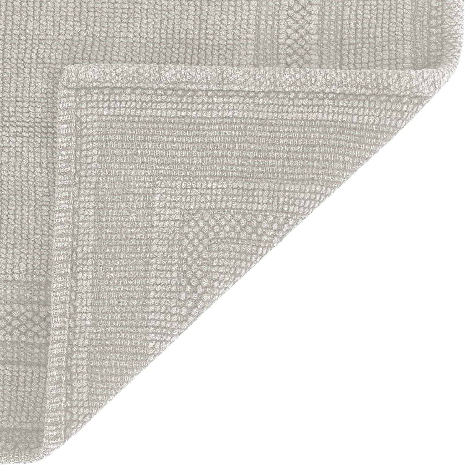 Jean Pierre Cotton Stonewash Racetrack 2-Piece Bath Rug Set, Lt Gray