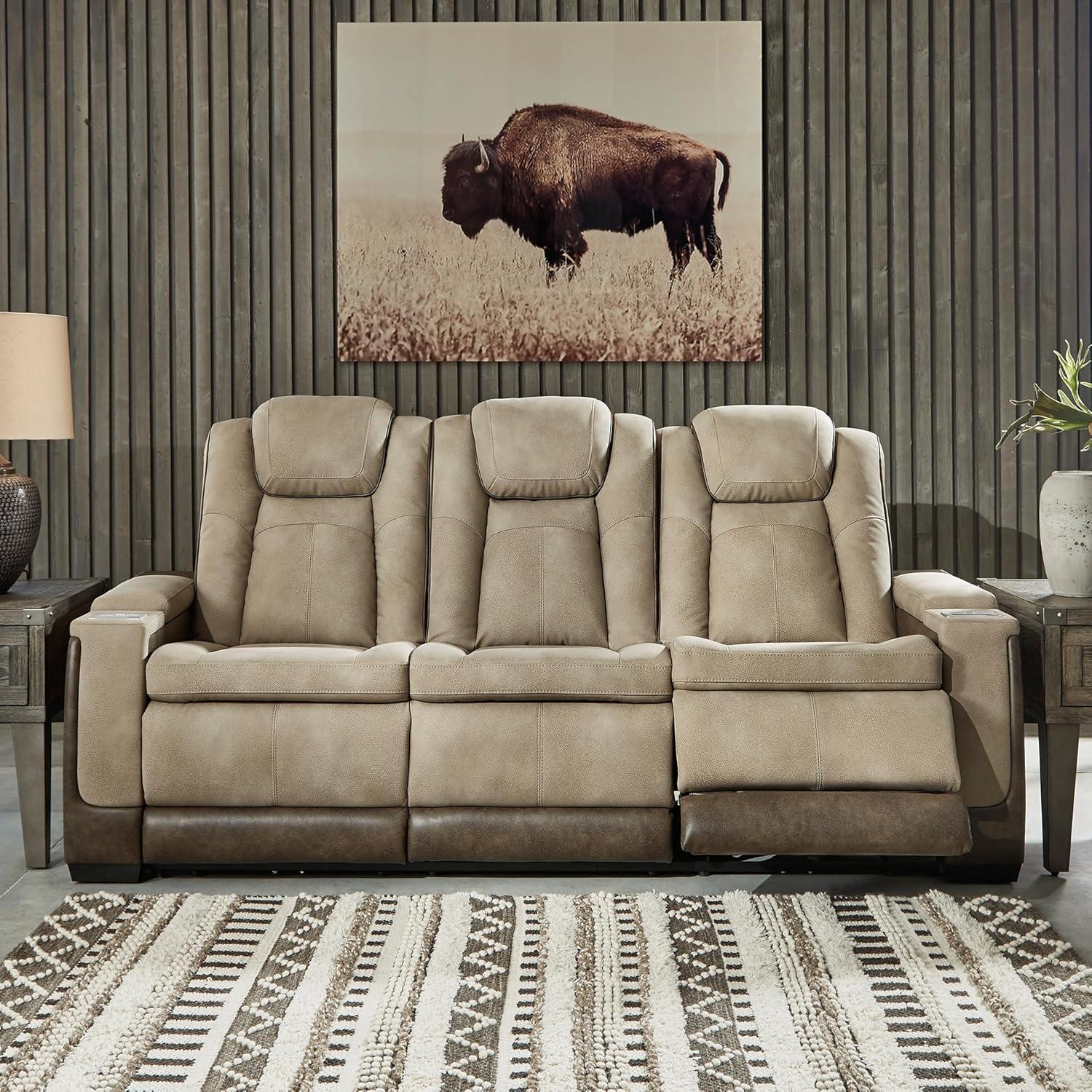 86'' Faux Leather Power Reclining Sofa