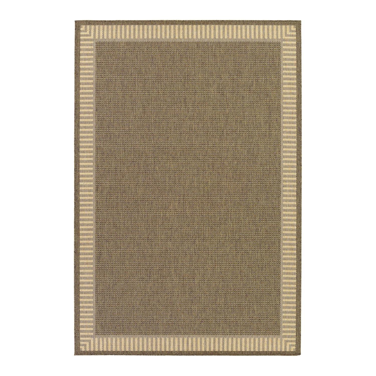 Couristan Recife Wicker Stitch Area Rug, 7'6" Square, Cocoa-Natural