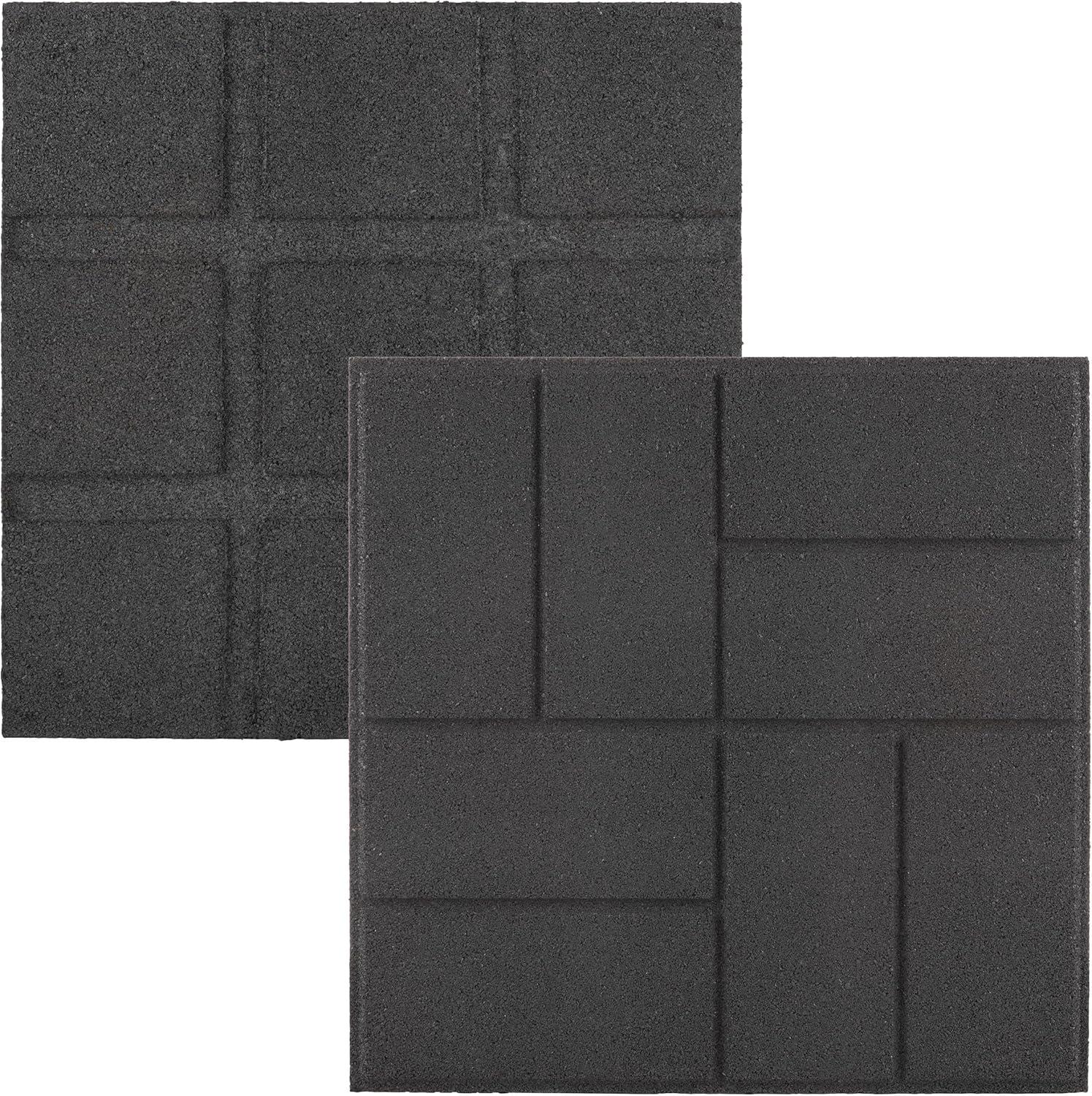 Pure Garden Deck Tiles 8-Pack - Dual-Sided Outdoor Flooring Tile - 28SQFT Rubber Pavers for Outside Patio, Garden Walkway, Balcony, or Shed