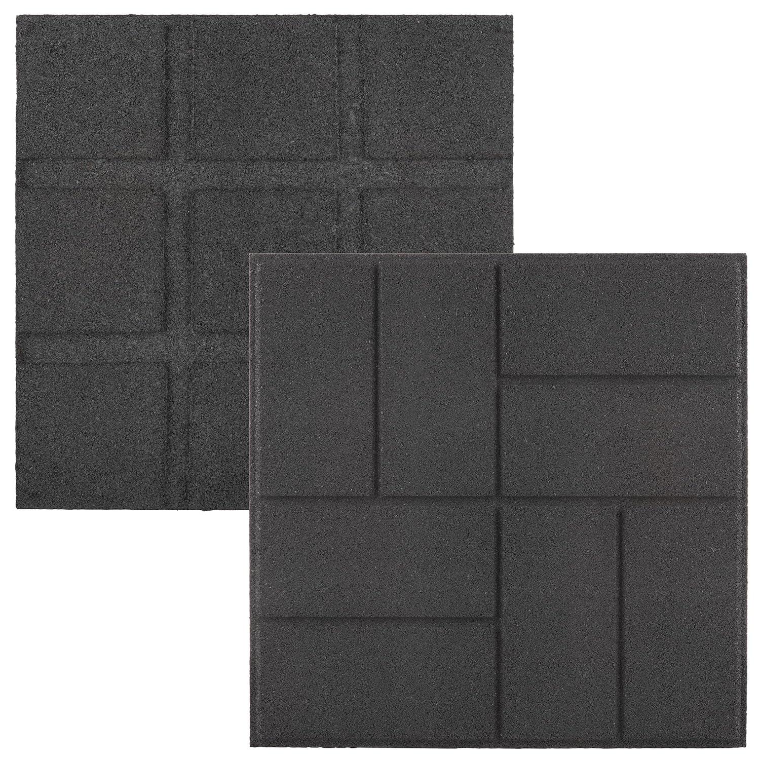 Pure Garden Deck Tiles 8-Pack - Dual-Sided Outdoor Flooring Tile - 28SQFT Rubber Pavers for Outside Patio, Garden Walkway, Balcony, or Shed