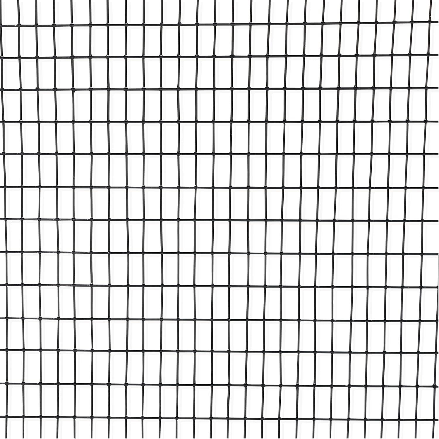 Fencer Wire Fencer Wire 16 Gauge Black Vinyl Coated Welded Wire w/ Mesh Size 0.5 inch X 1 inch, Multiple Sizes