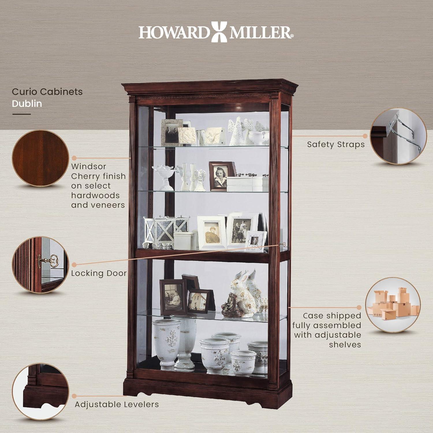 Howard Miller 680337 Dublin Curio Cabinet 680337 Windsor Cherry