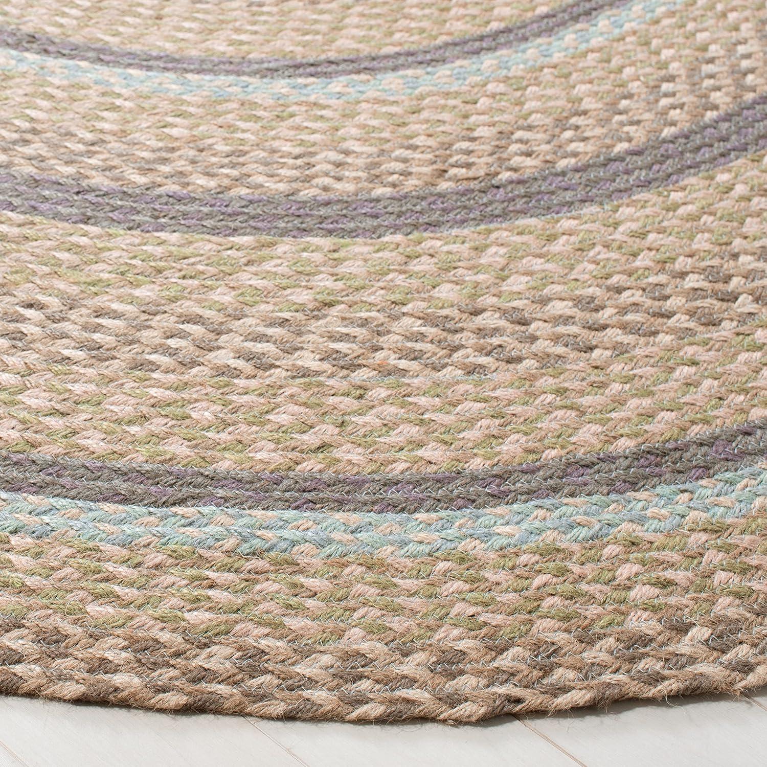 Cape Cod CAP241 Hand Woven Area Rug - Blue/Olive - 6'x9' Oval - Safavieh.
