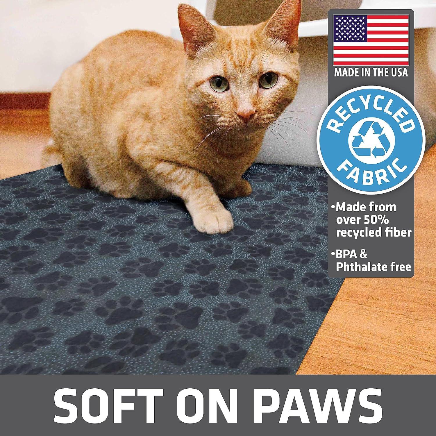 Drymate Cat Litter Mat for Litter Box, Protective & Decorative - Absorbent, Waterproof, Machine Washable