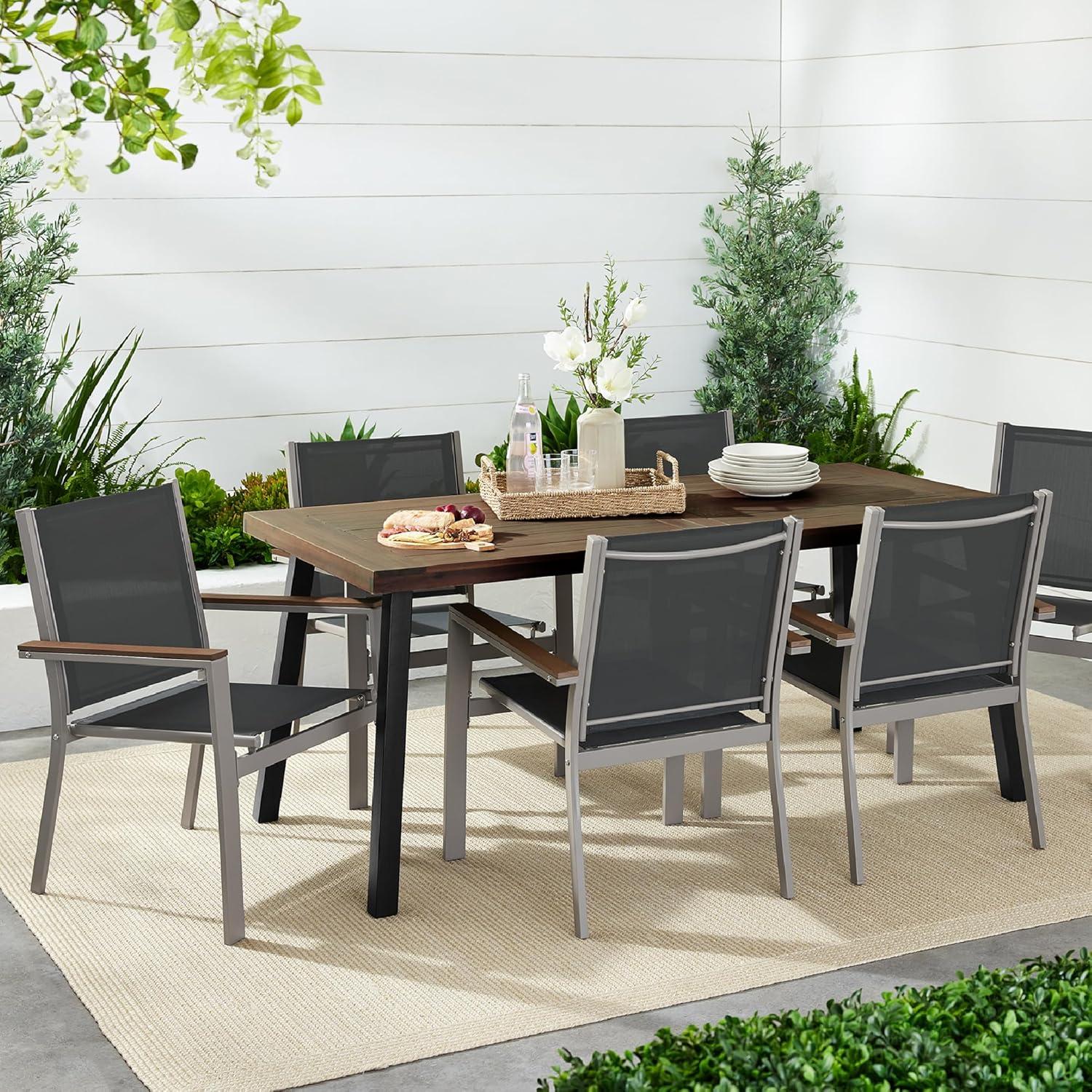 Best Choice Products Set of 2 Textilene Chairs, Conversation Dining Accent Furniture w/ Armrests