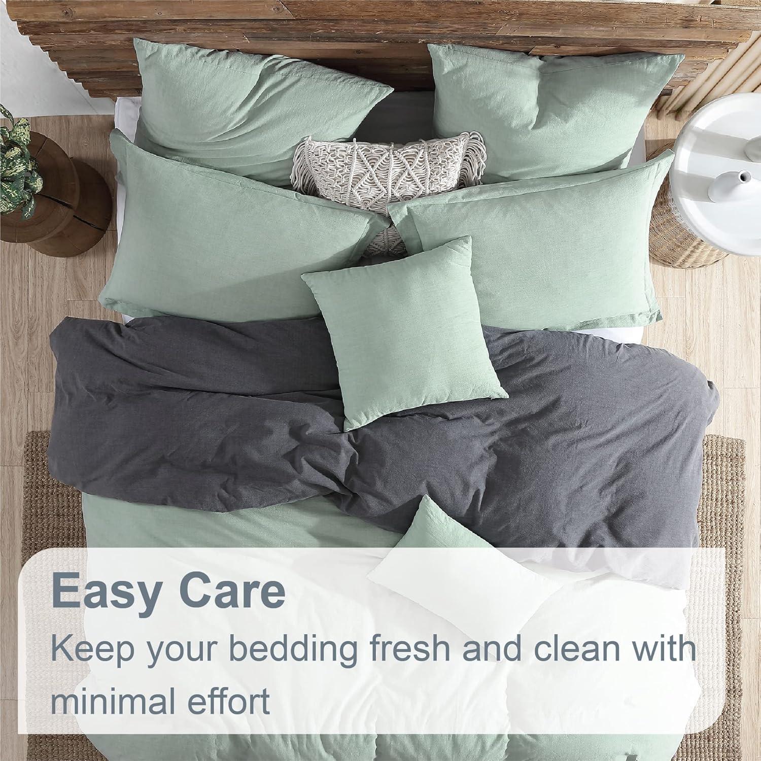 Swift Home 100% Cotton Crinkle Washed Duvet Cover Set