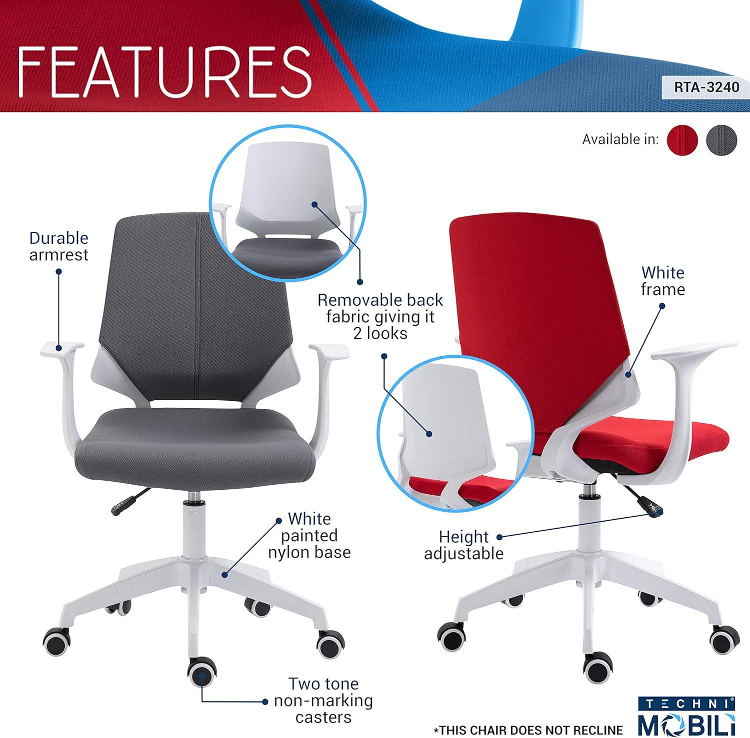 Racing Executive Red Leather Swivel Office Chair with Adjustable Height