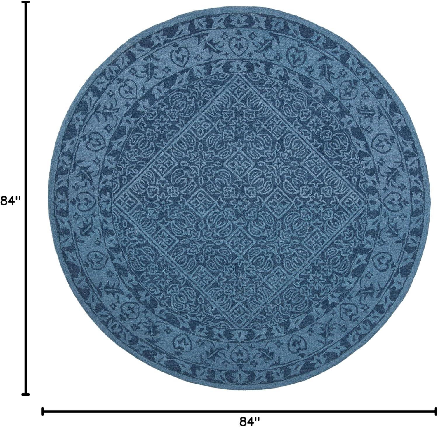 Dip Dye DDY151 Hand Tufted Indoor Area Rug - Navy Blue - 7' Round - Safavieh