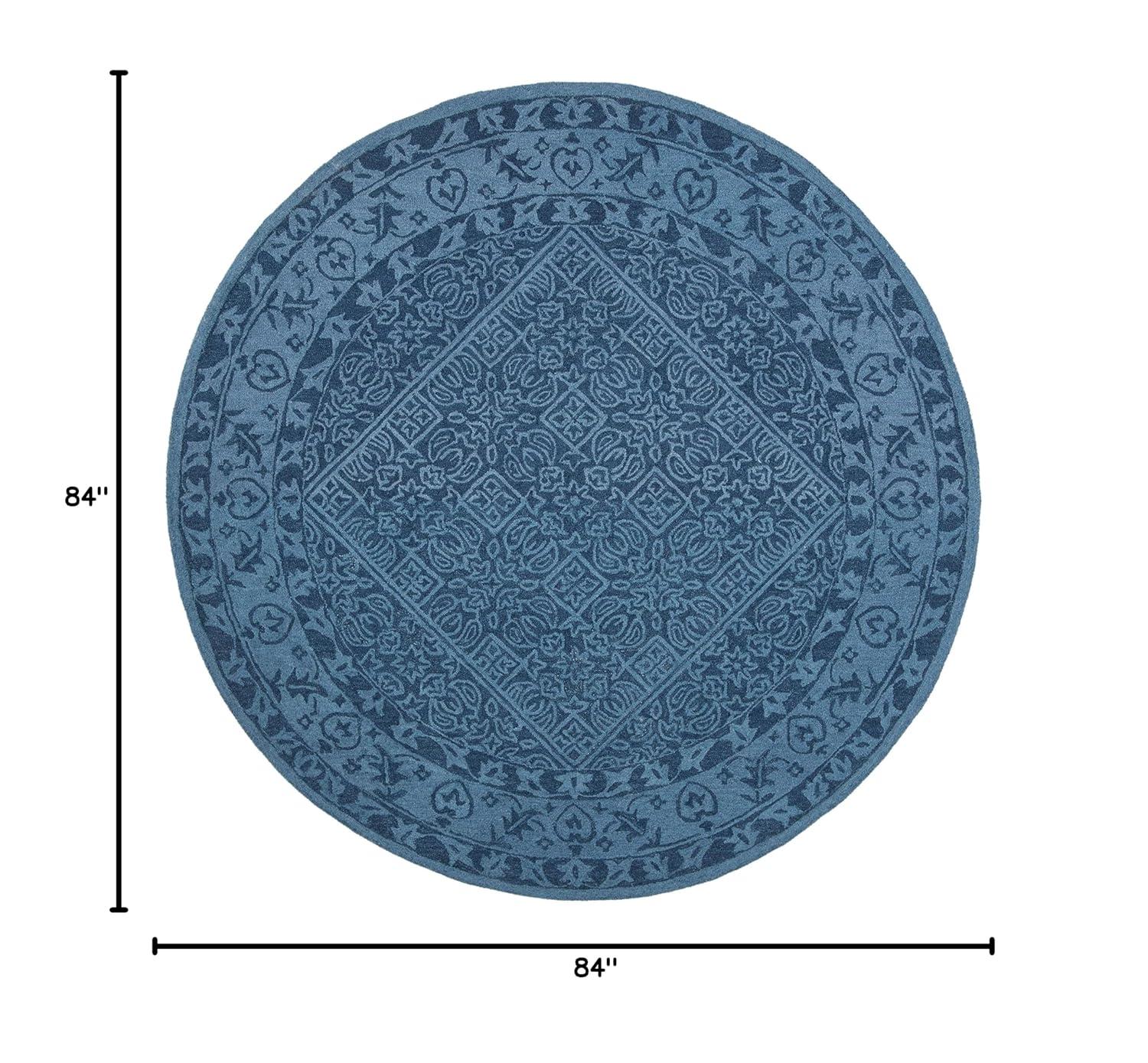 Dip Dye DDY151 Hand Tufted Indoor Area Rug - Navy Blue - 7' Round - Safavieh