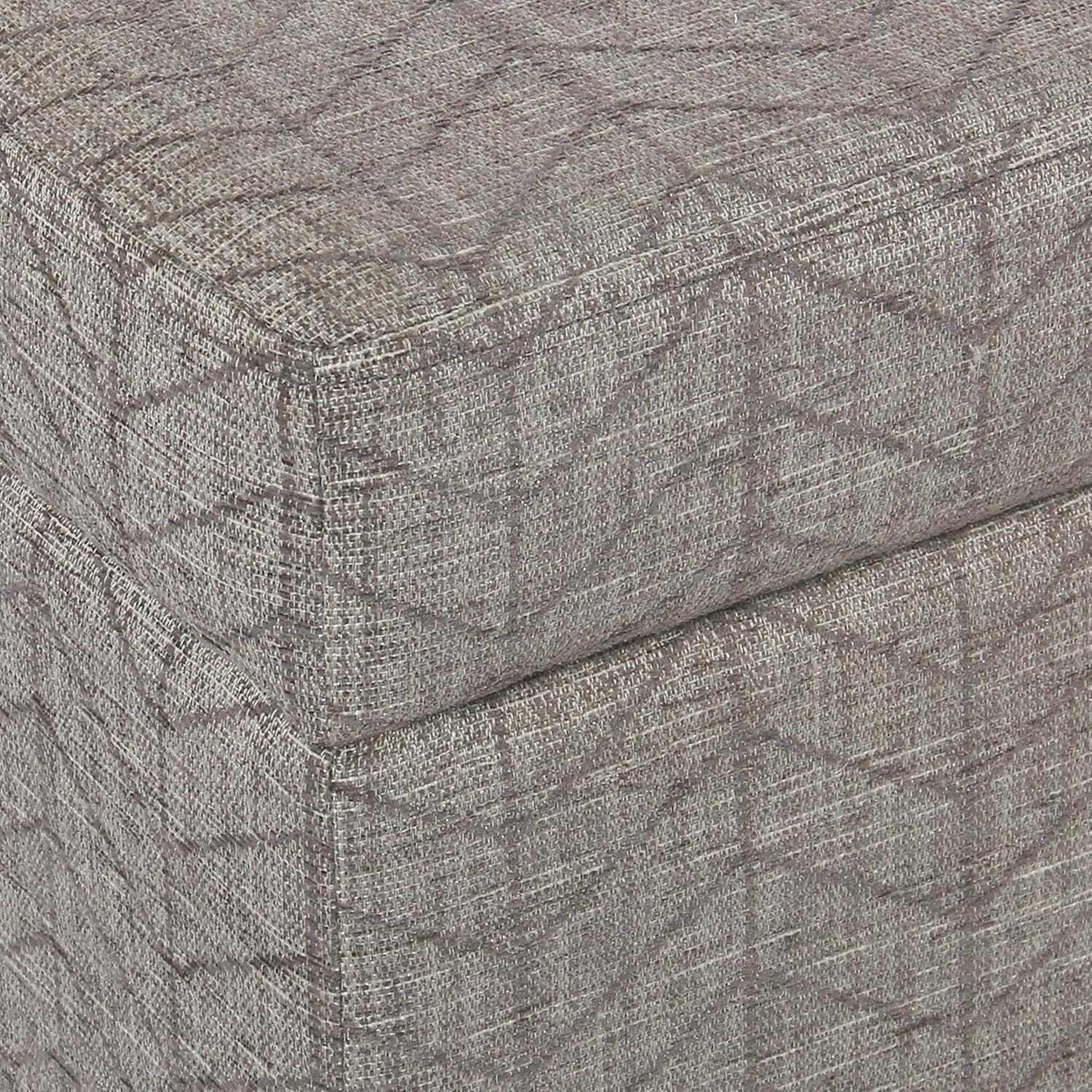 Mid Century Storage Bench Textured Gray - HomePop: Cushioned, Hinged Lid, Solid Wood Legs