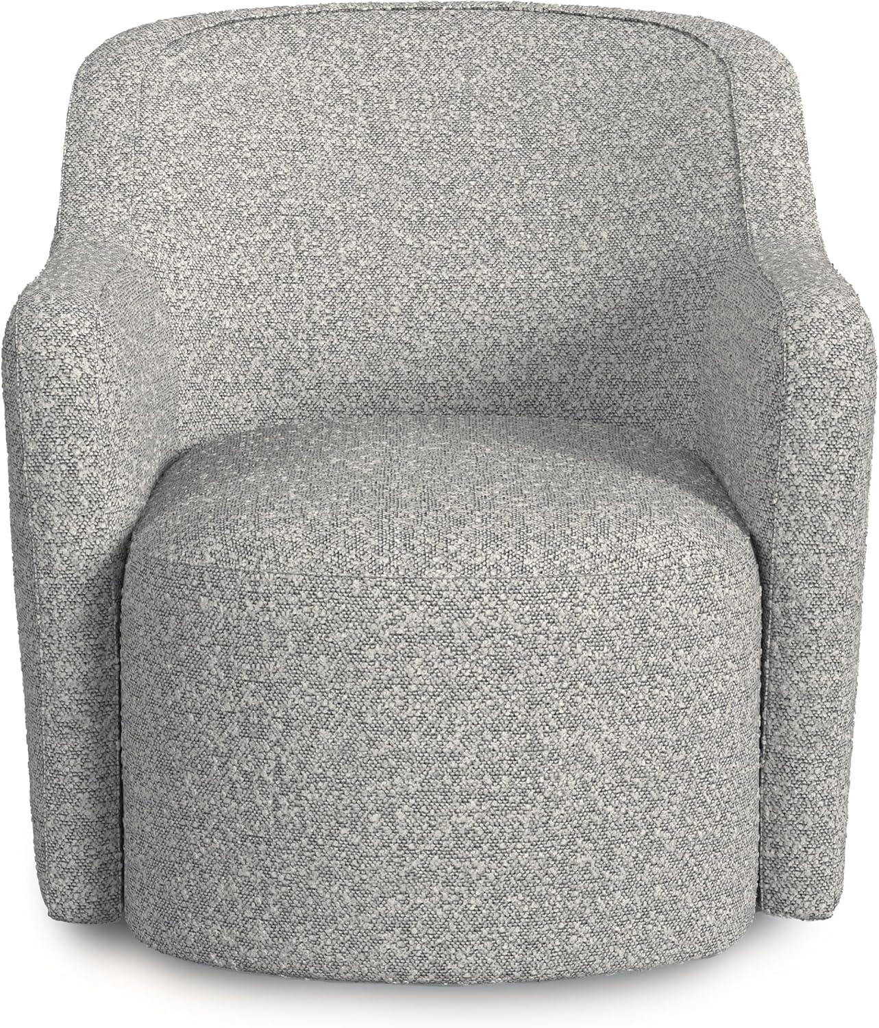 HomePop Upholstered Swivel Accent Chair White/Gray Boucle