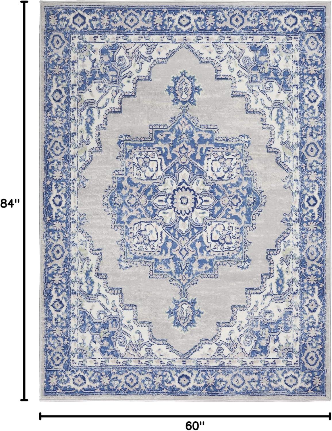 Nourison Whimsicle WHS03 Indoor only Area Rug - Grey Blue 5' x 7'