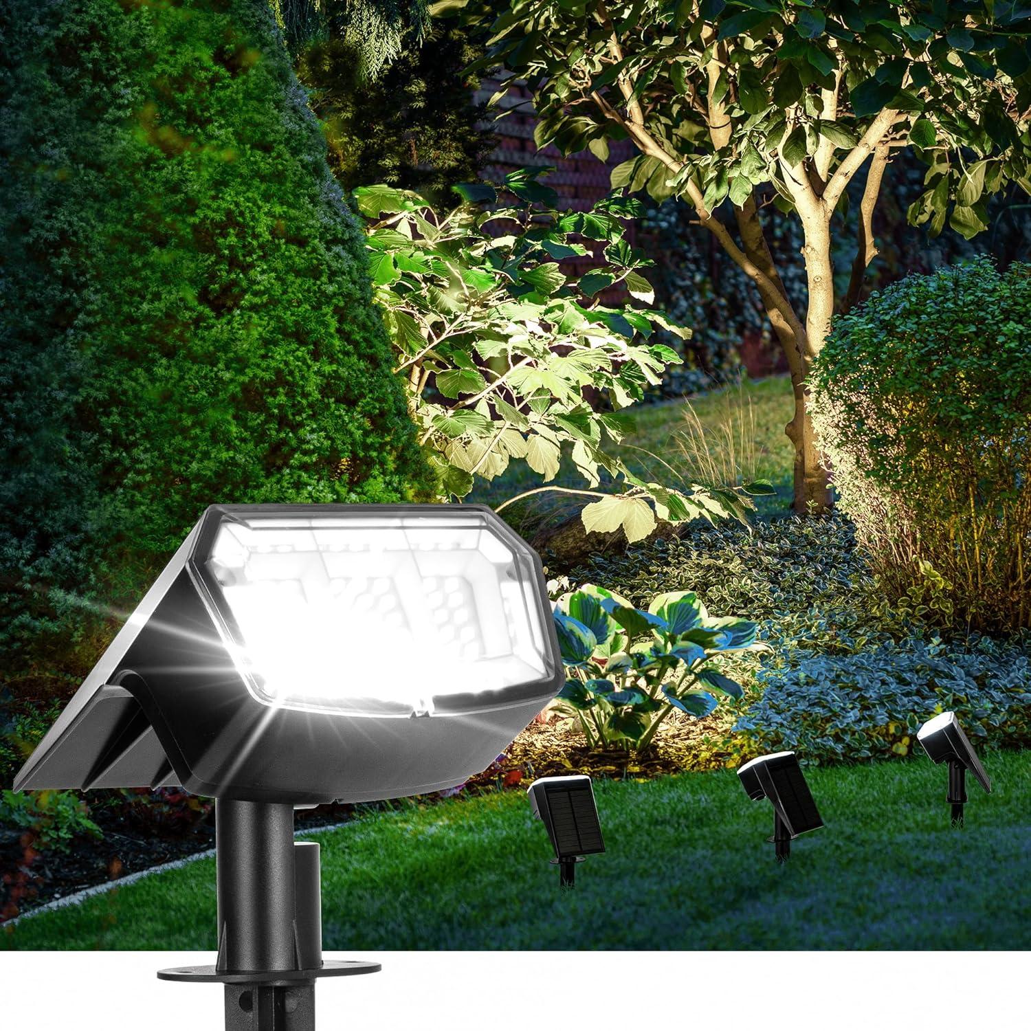 Cool White LED Solar Pathway Spotlights Multipack