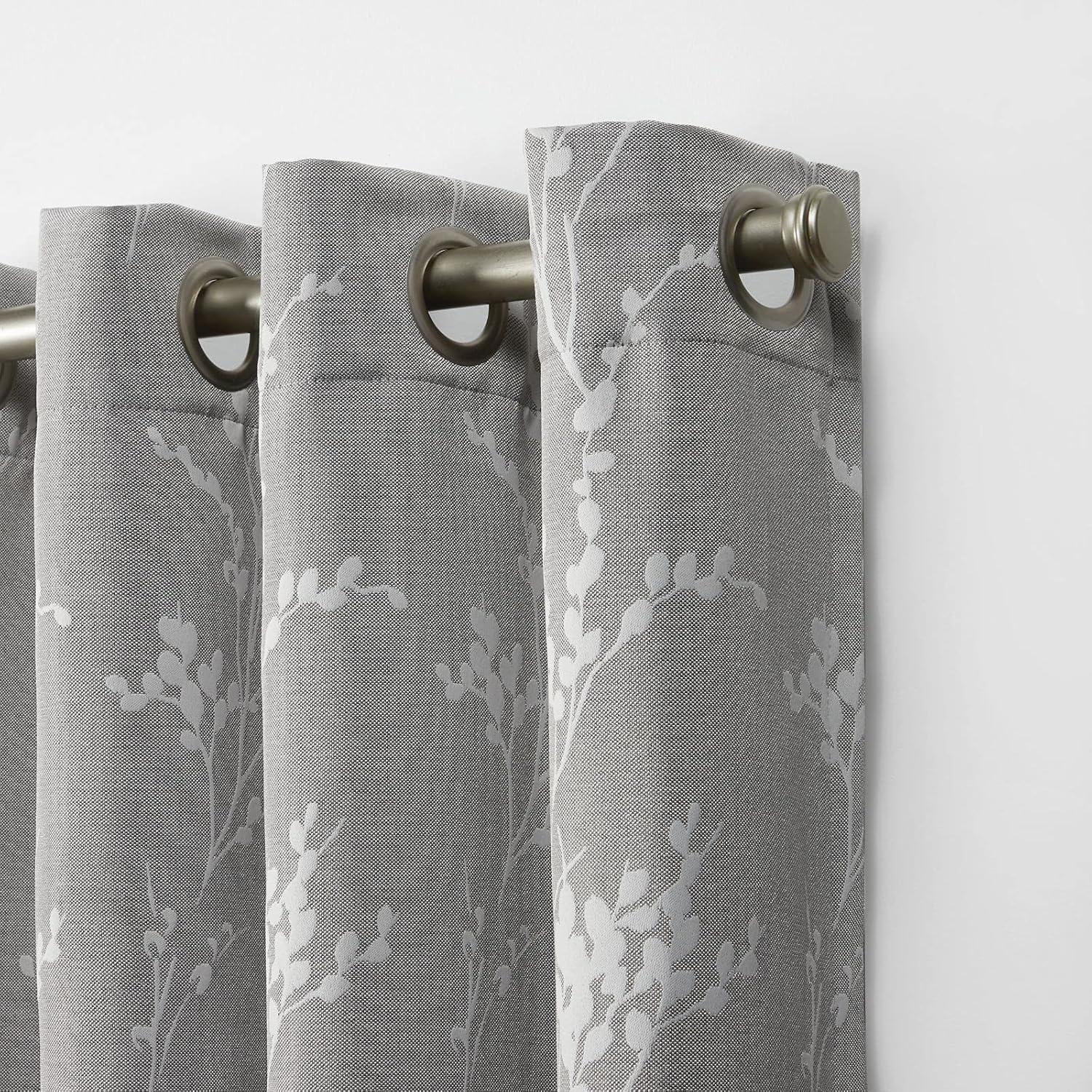 Nicole Miller Nicole Miller Turion Floral Room Darkening Blackout Grommet Top Curtain Panel Pair (Set of 2)