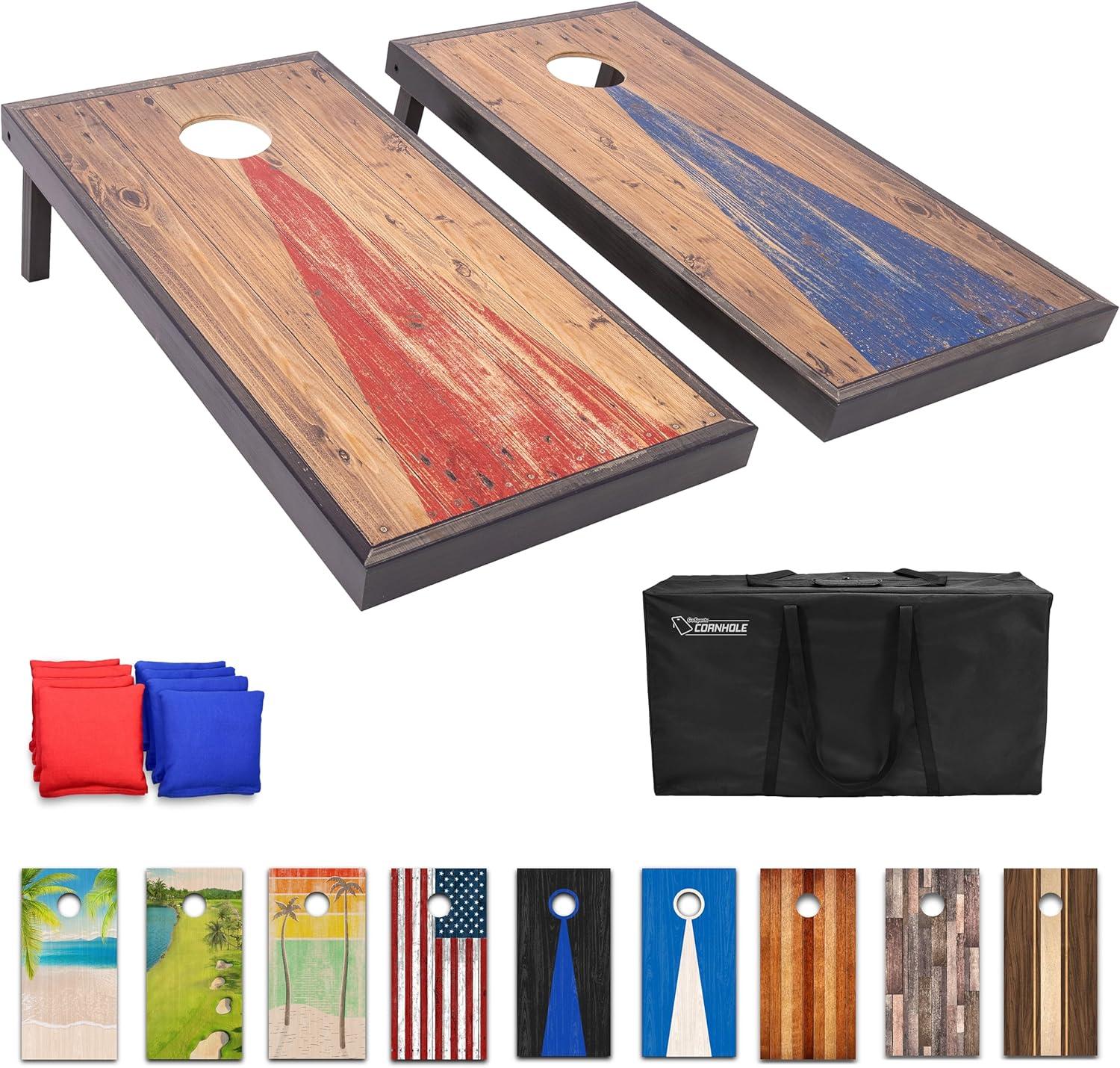 GoSports 4' x 2' Regulation Size Premium Wood Cornhole Set - 11pc