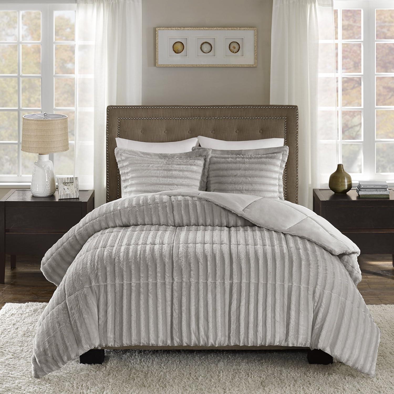 Faux Fur 3 Piece Comforter Set