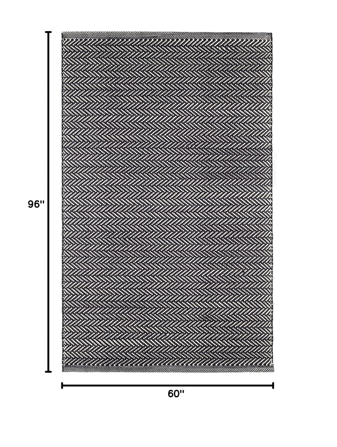 Herringbone Linen/White Handwoven Indoor/Outdoor Rug