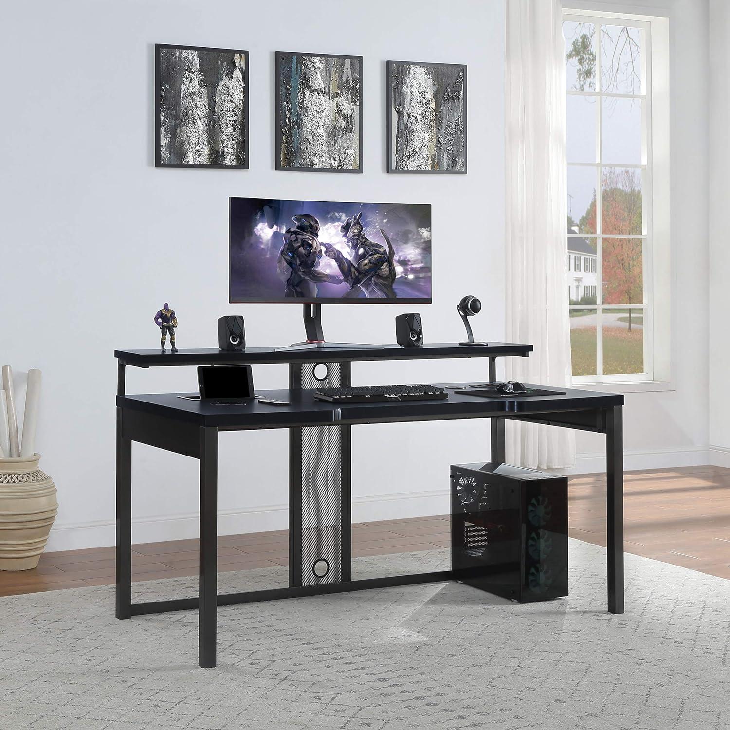 Adaptor 63" Gaming Desk in Black Steel Metal