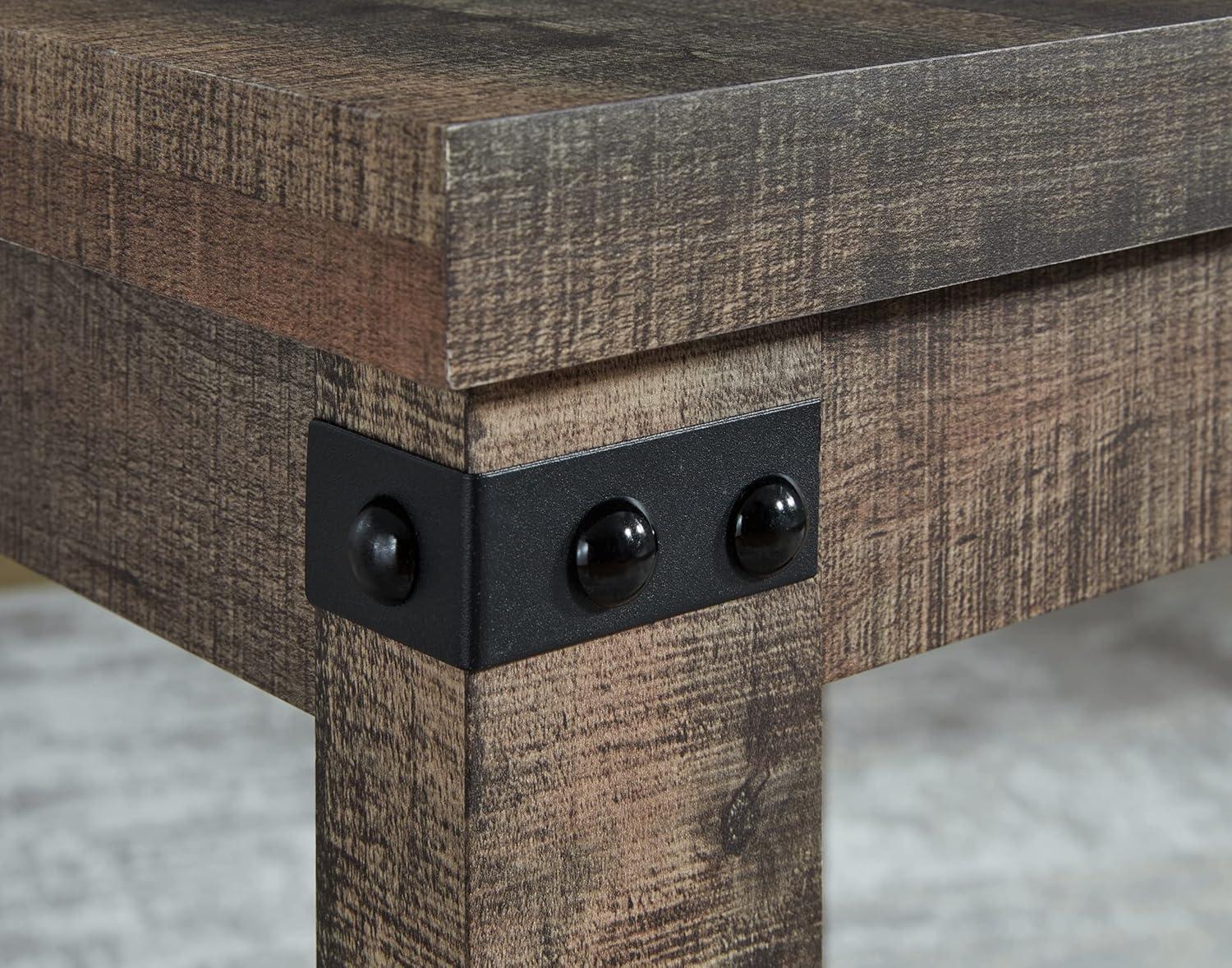 Signature Design by Ashley Casual Hollum End Table, Rustic Brown