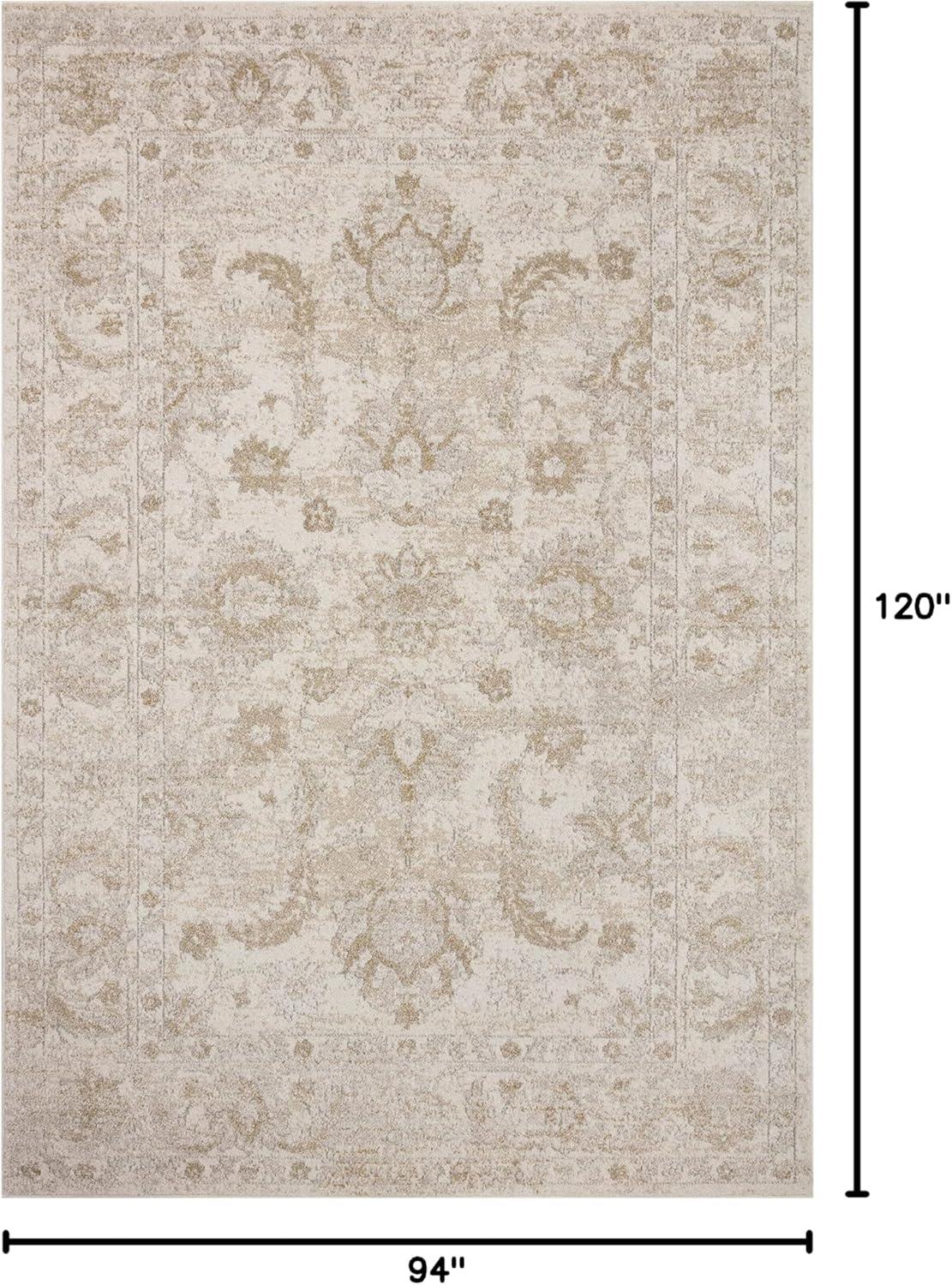 Odette Ivory Beige Synthetic 7'-10" x 10' Stain-Resistant Area Rug