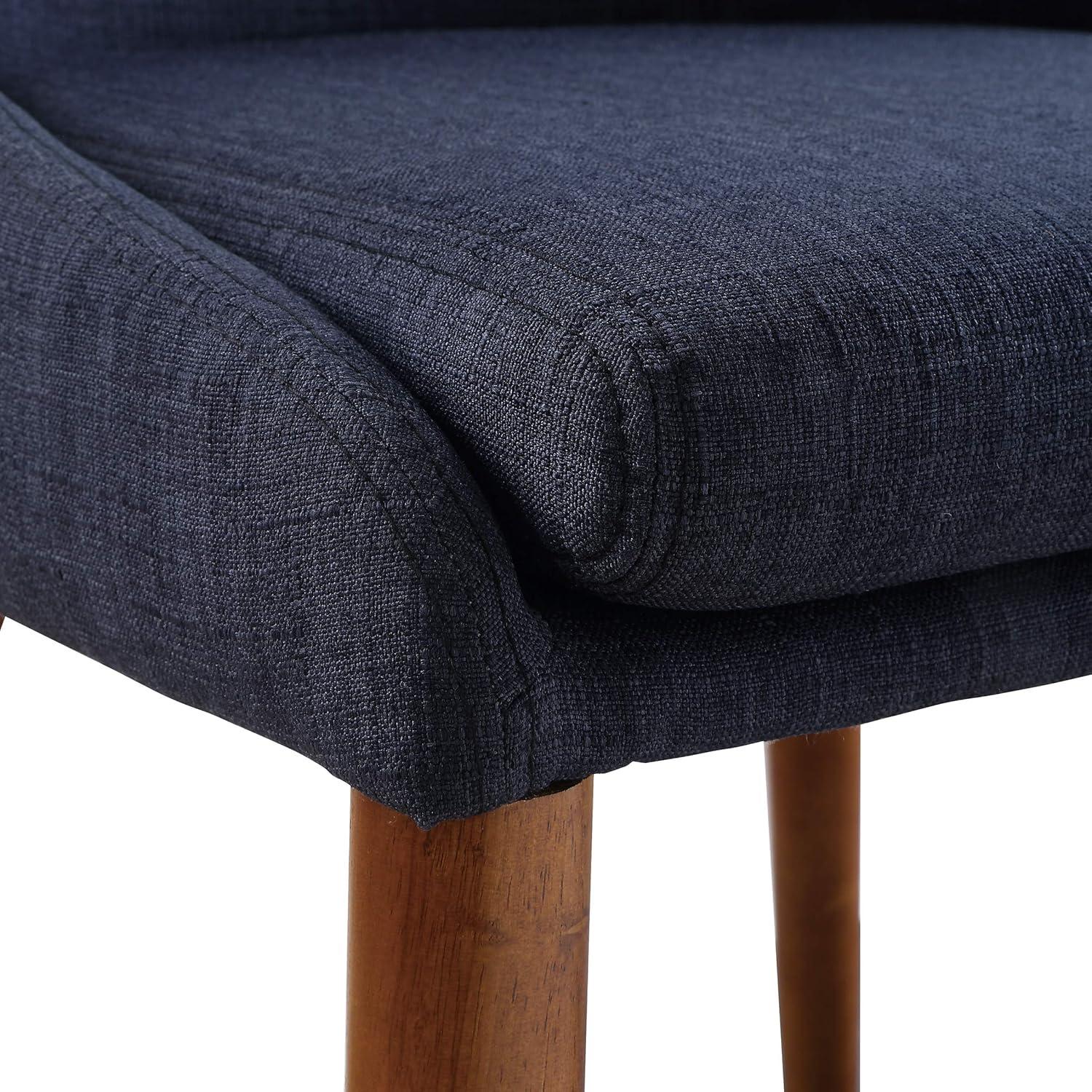 Navy Low-Profile Upholstered Wood Side Chair