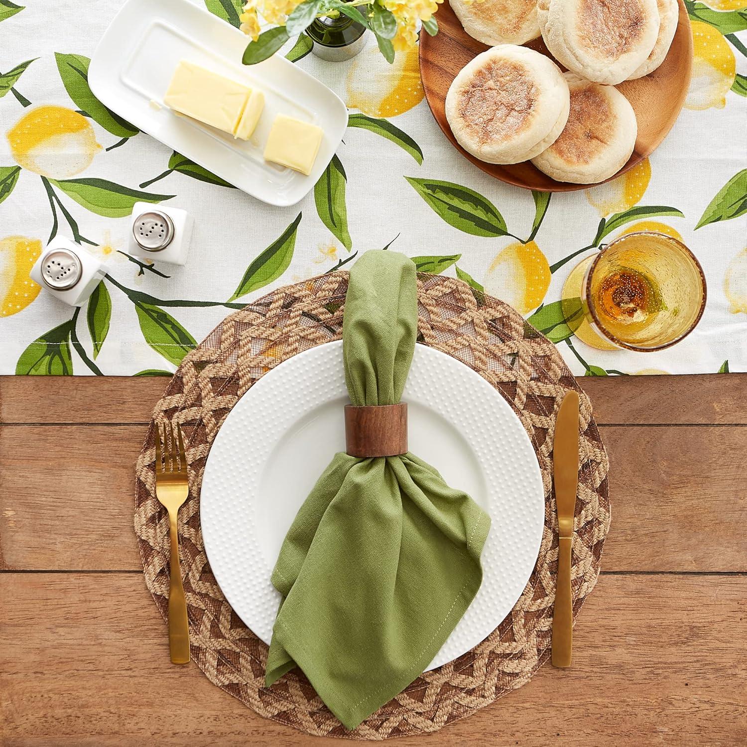 Design Imports  Solid Cotton Napkin Set 6 Piece, Antique Green, 20X20"