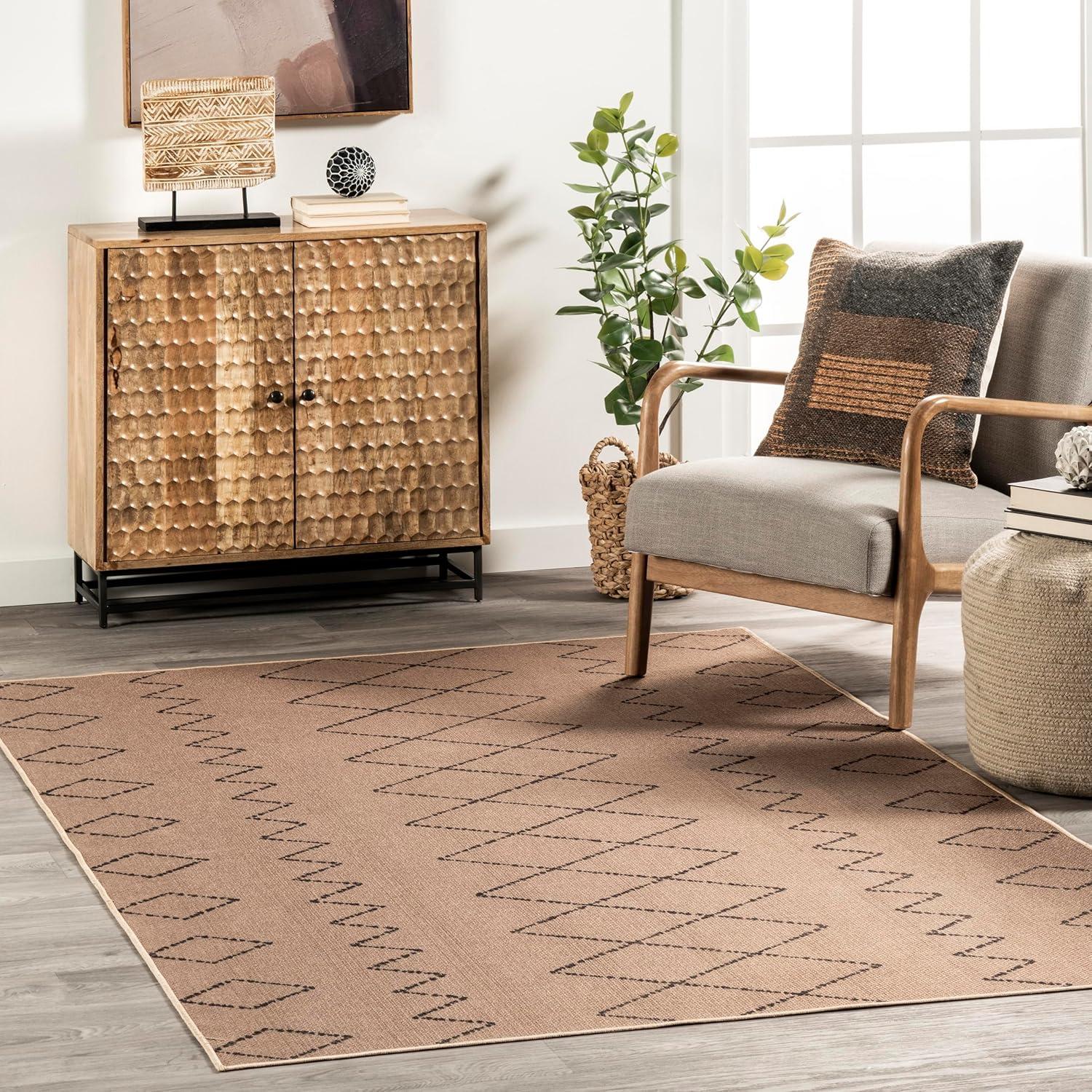 Nuloom Geometric Easy-Jute Machine Washable Indoor Area Rug