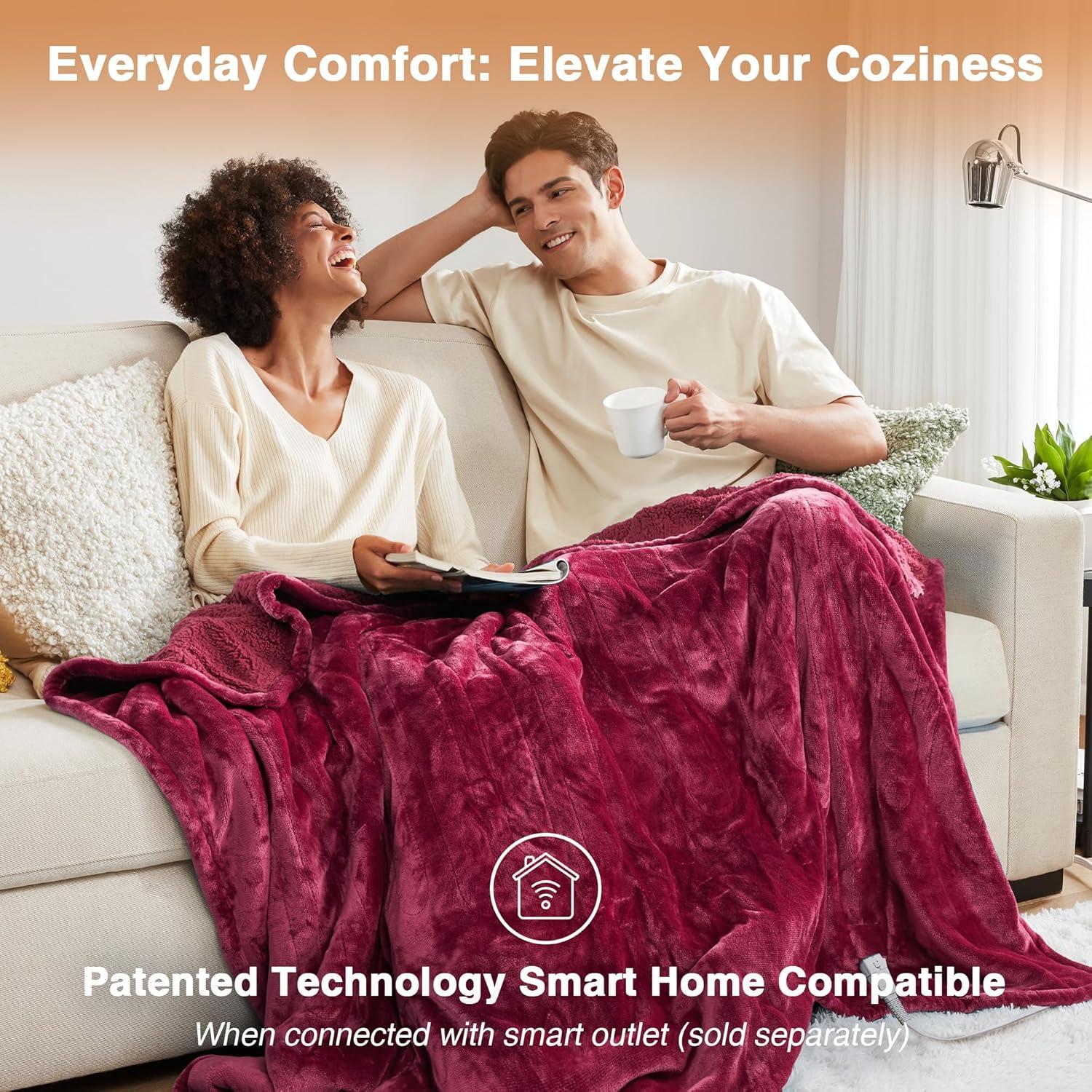 Beautyrest Beautyrest Heated Oversized Microlight to Berber Blanket