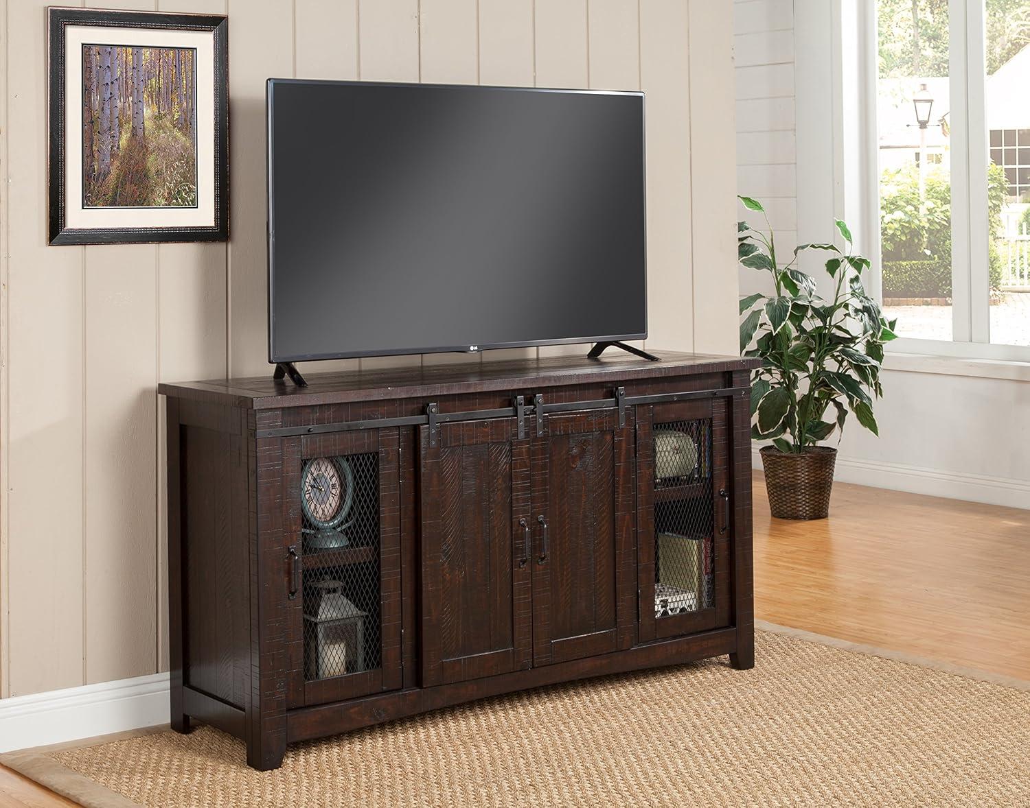 Durango 65" Solid Wood TV Stand Espresso Finish - Martin Svensson Home