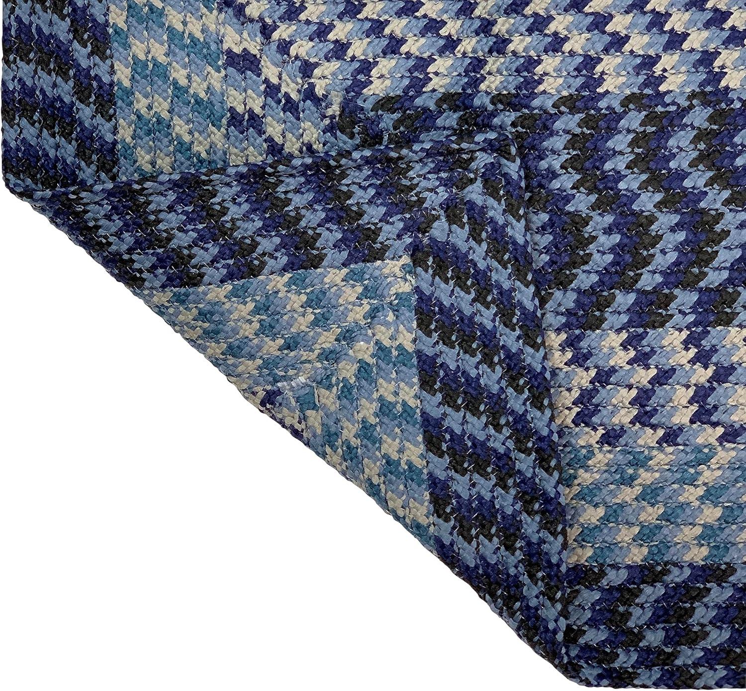 Better Trends Alpine Braid Reversible Indoor Area Utility Rug 100% Polypropylene, 24" x 48" x 48" L-Shape, Navy Stripe