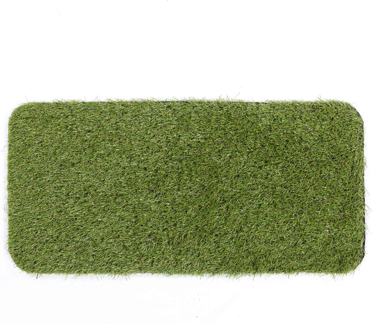 Ottomanson Pet Training Non-Slip Indoor/Outdoor Tray with Reusable Grass Pad