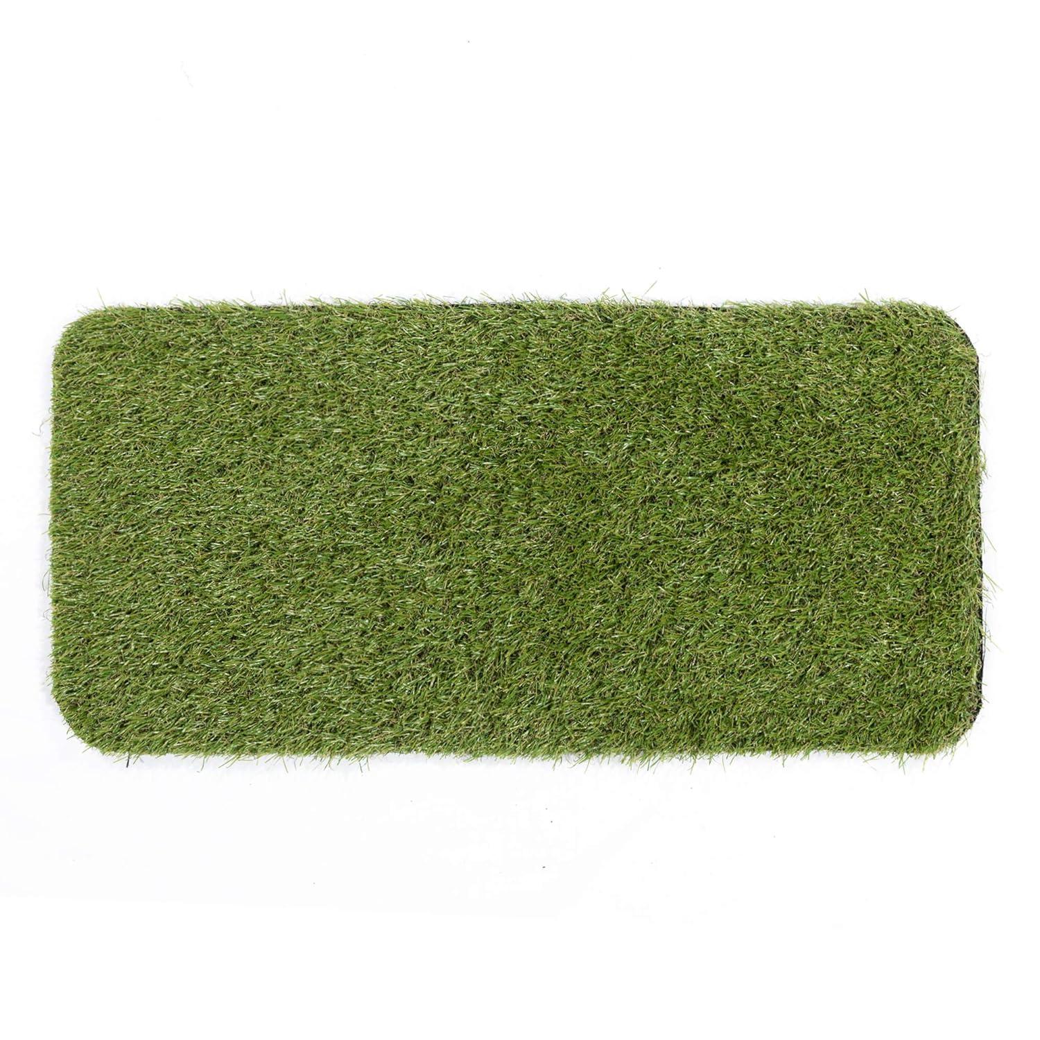 Ottomanson Pet Training Non-Slip Indoor/Outdoor Tray with Reusable Grass Pad