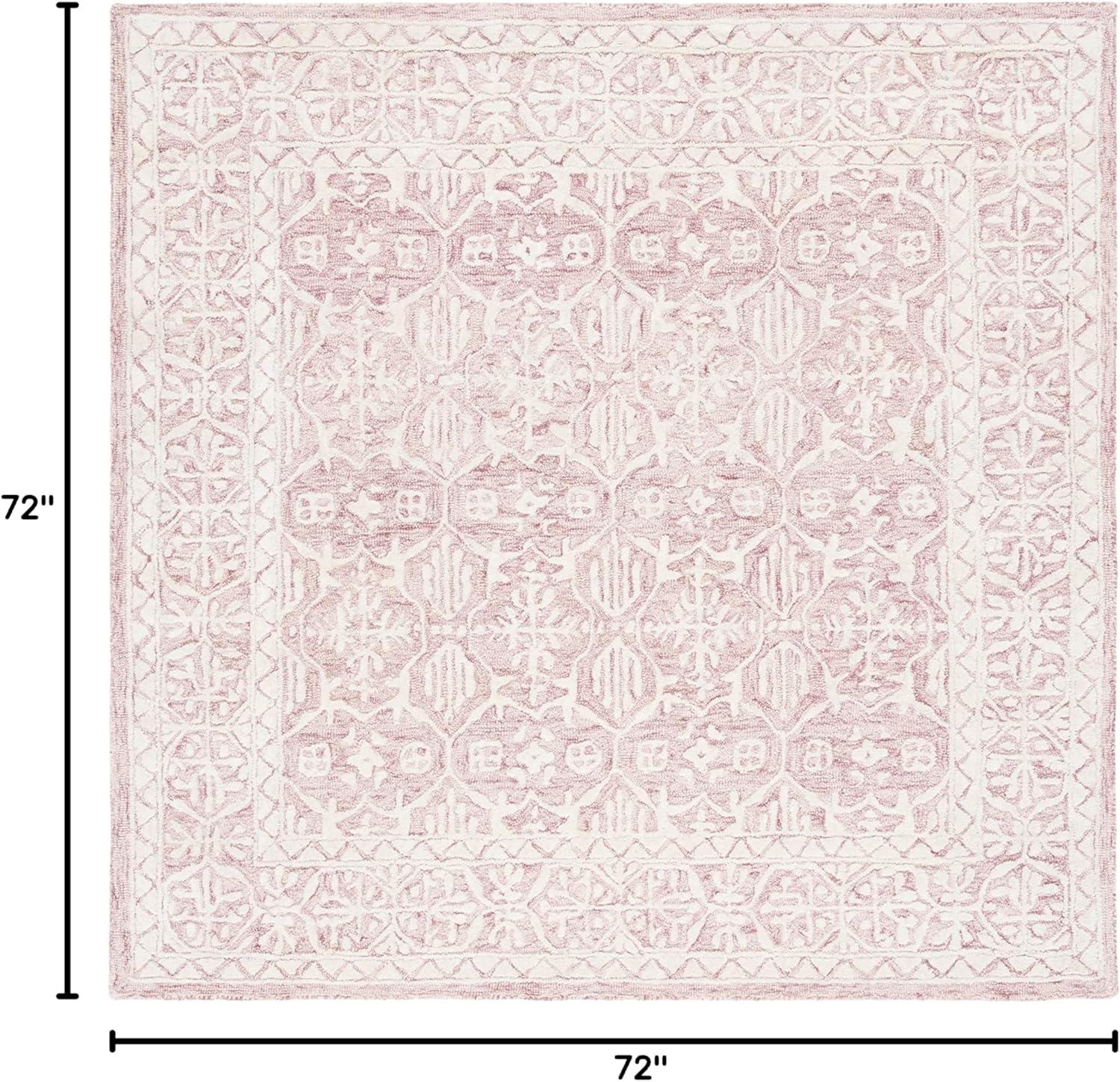 Metro MET903 Hand Tufted Indoor Area Rug - Dark Pink/Ivory - 6'x6' - Safavieh