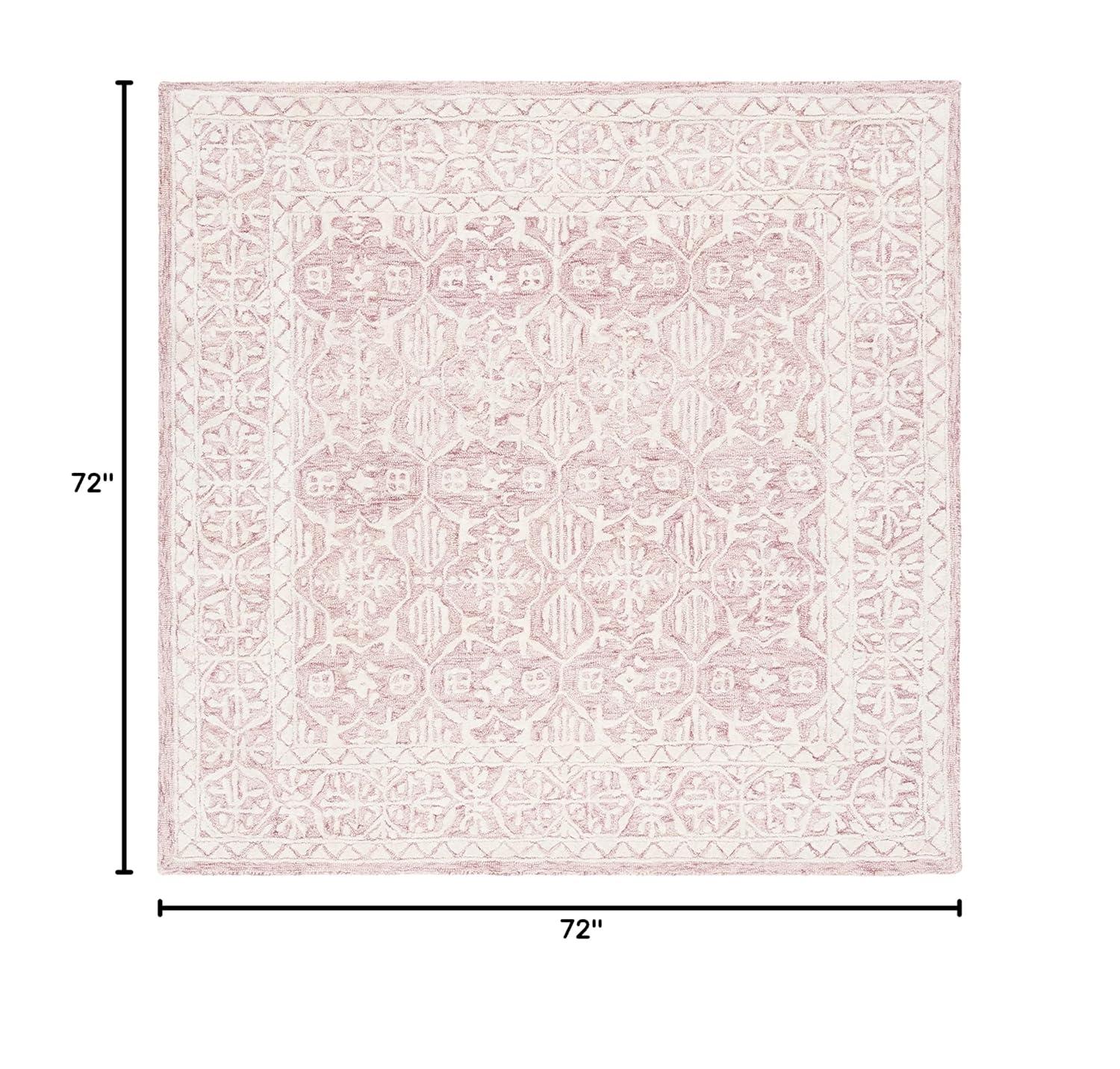 Metro MET903 Hand Tufted Indoor Area Rug - Dark Pink/Ivory - 6'x6' - Safavieh